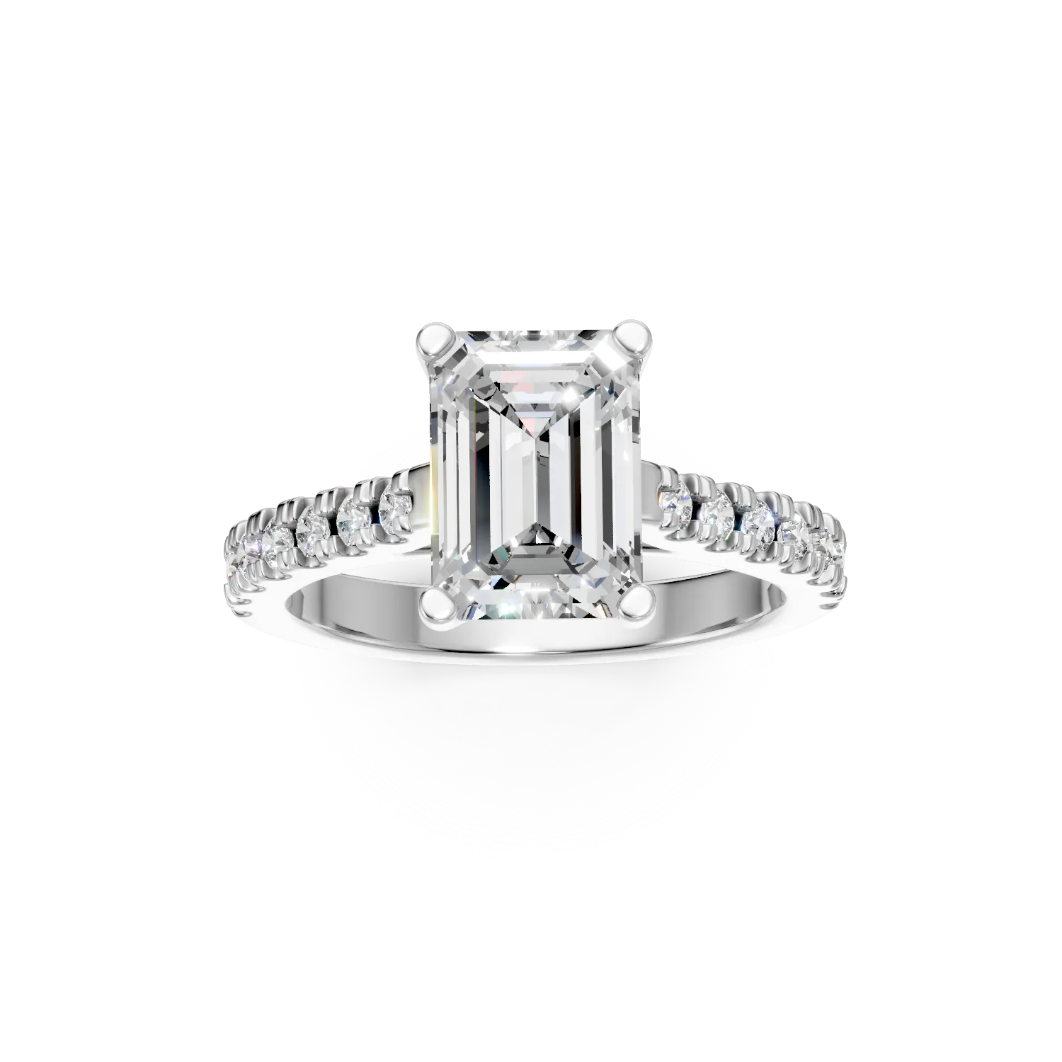 Inel de logodna din aur alb cu diamante de 2.3ct create in laborator