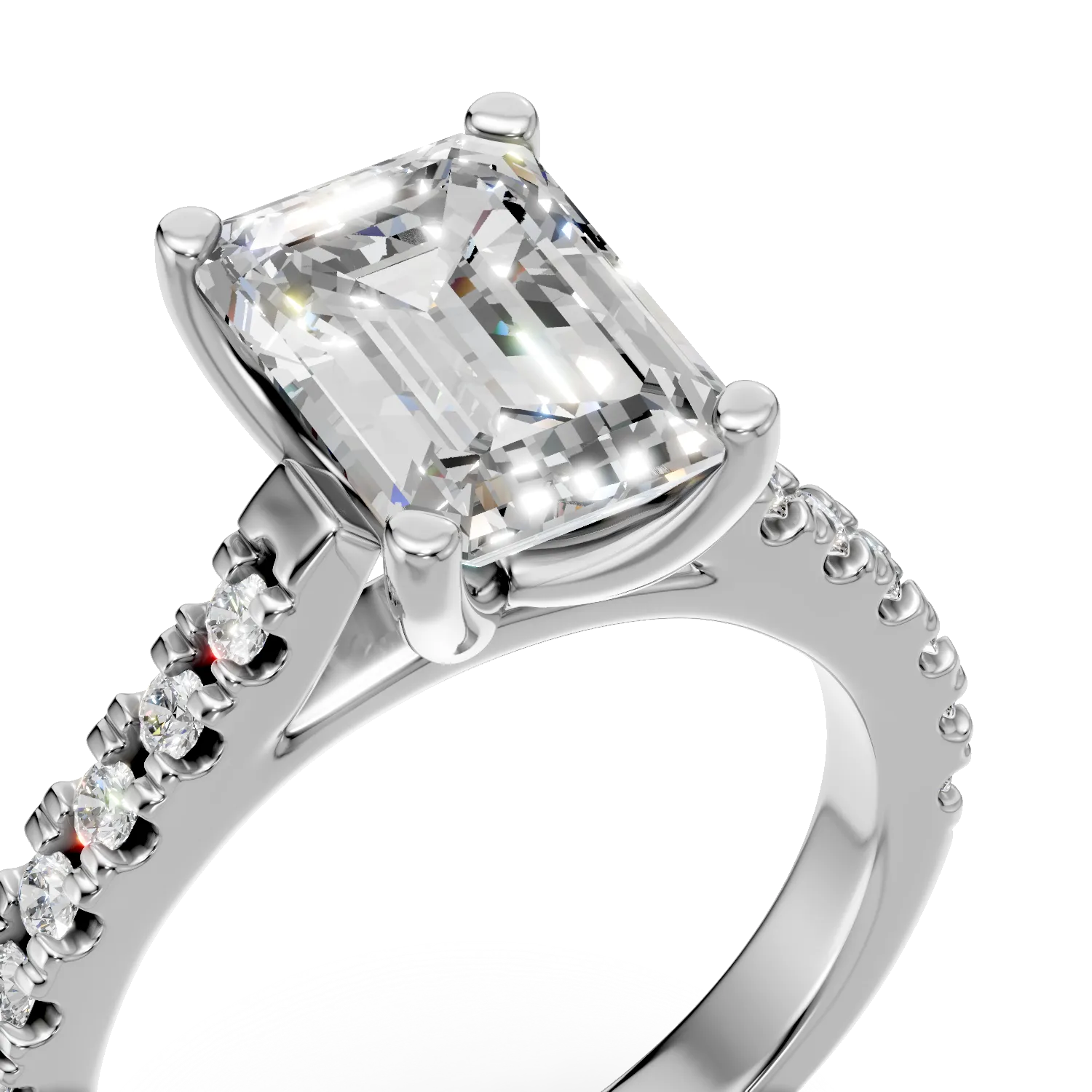 Inel de logodna din aur alb cu diamante de 2.3ct create in laborator