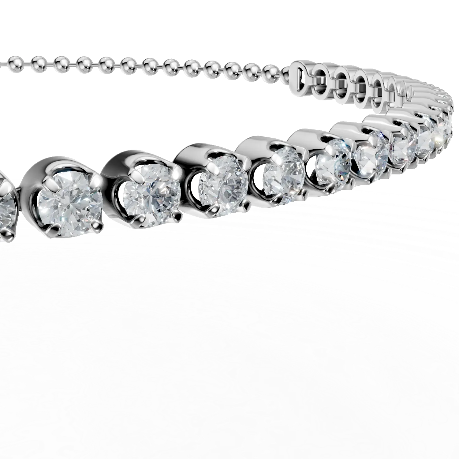 Bratara din aur alb cu diamante de 0.8ct create in laborator