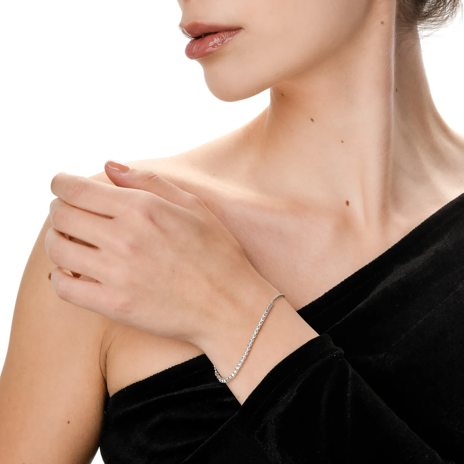 Bratara din aur alb cu diamante de 0.8ct create in laborator - imagine 4