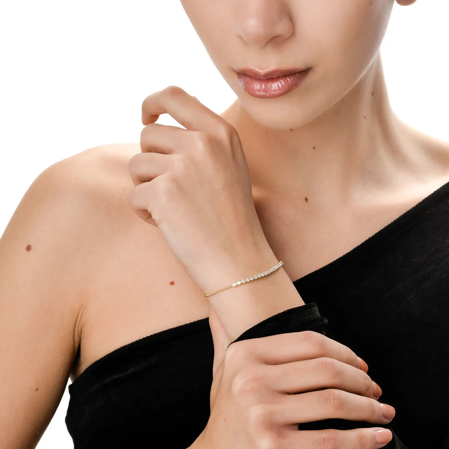 Bratara din aur galben cu diamante de 0.8ct create in laborator - imagine 4