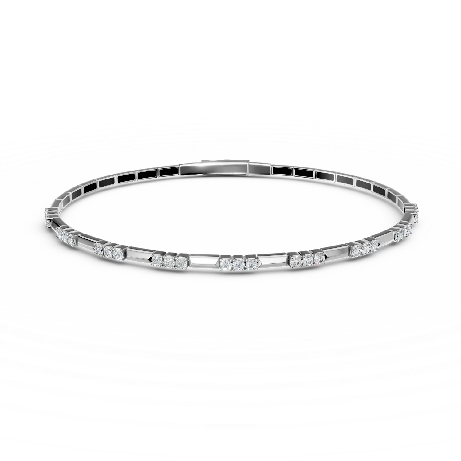 Bratara din aur alb cu diamante de 0.5ct create in laborator - imagine 7