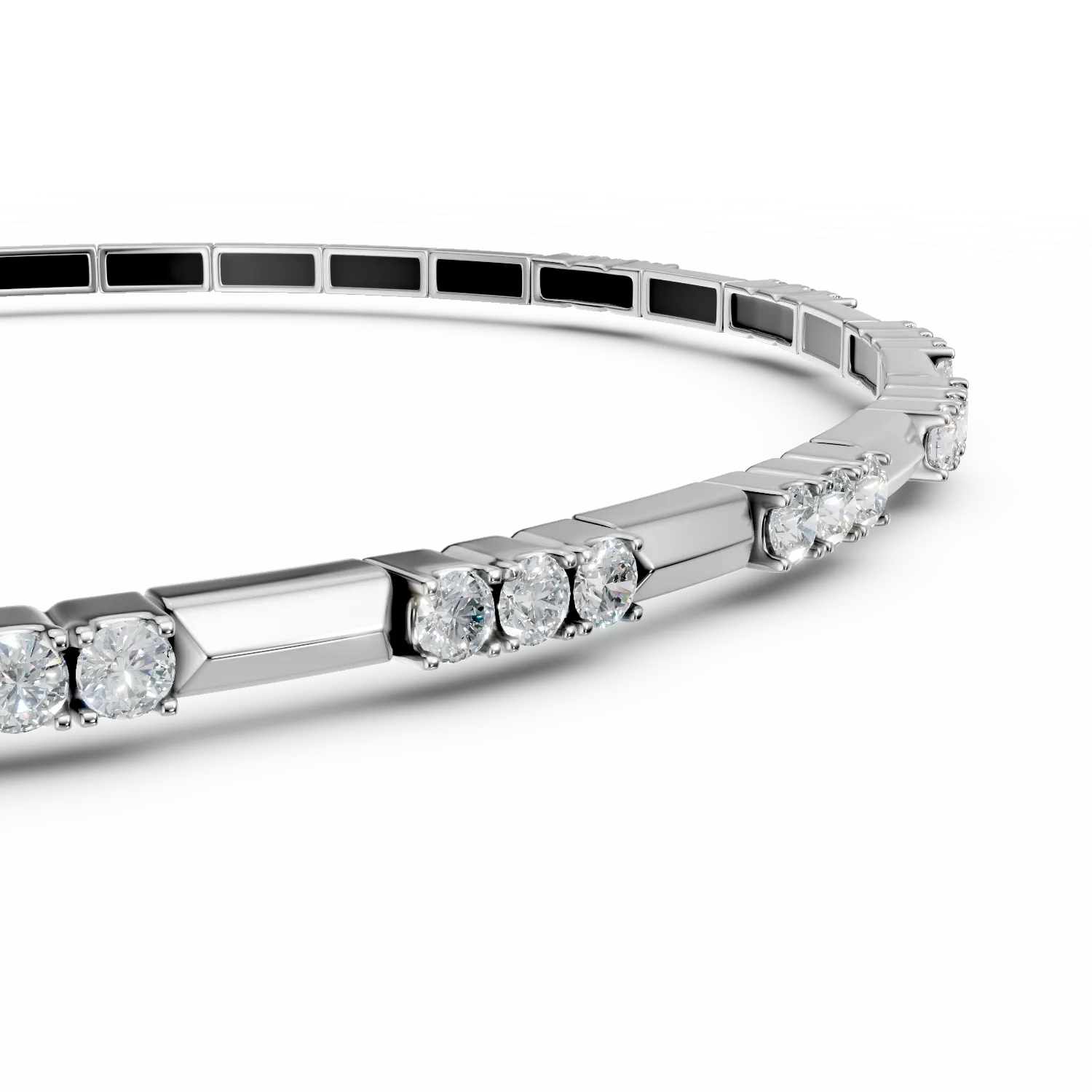 Bratara din aur alb cu diamante de 0.5ct create in laborator