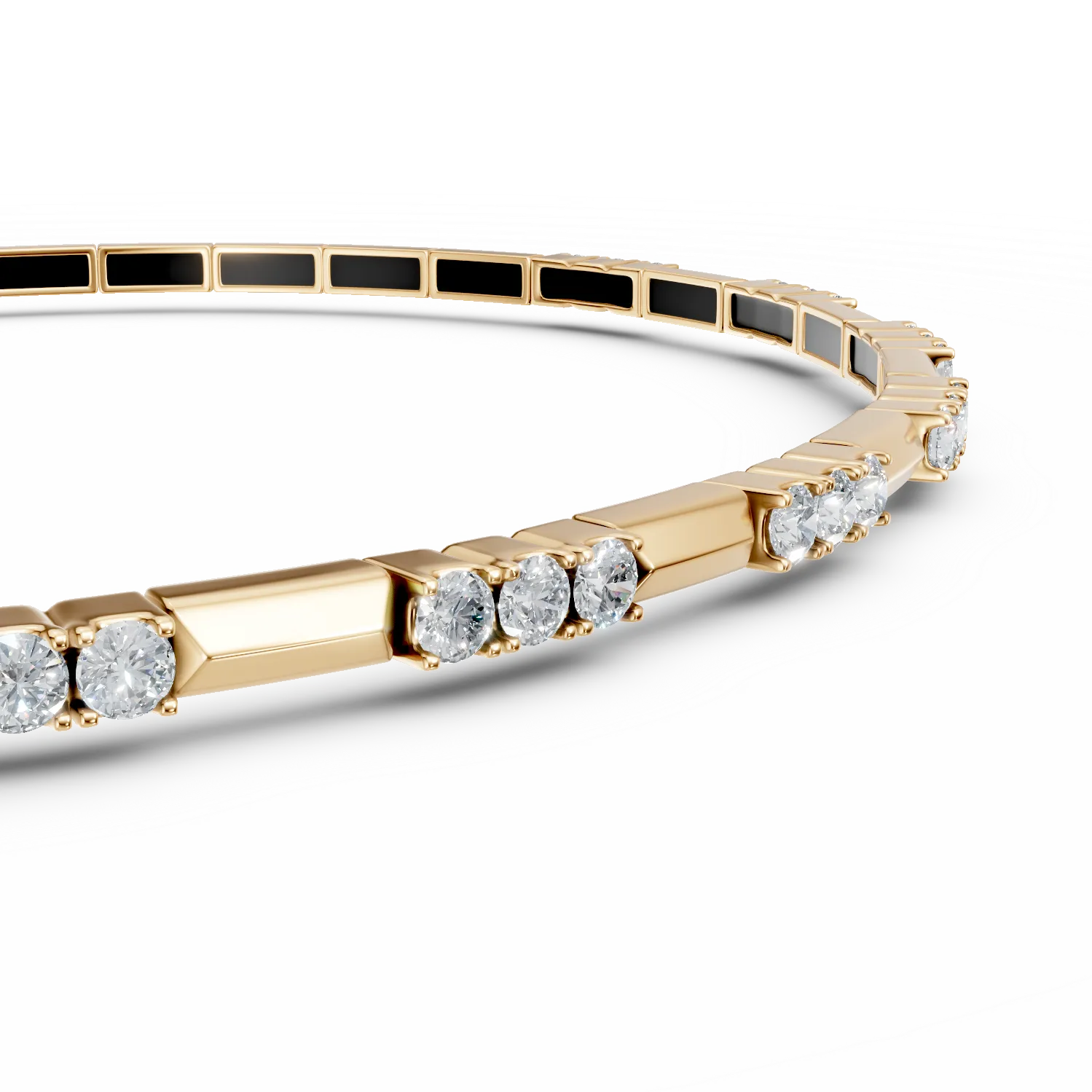 Bratara din aur galben cu diamante de 0.5ct create in laborator