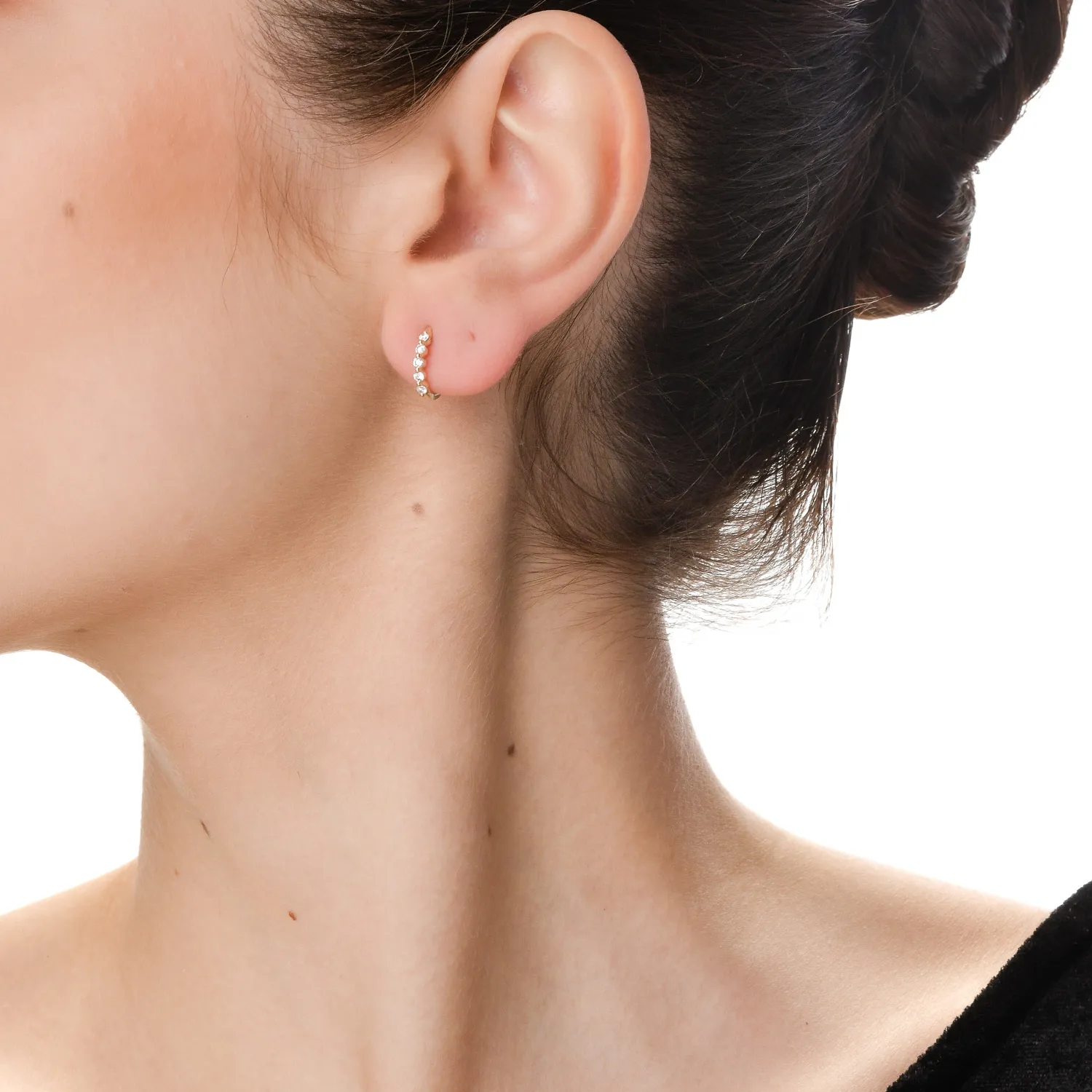 Cercei din aur galben cu diamante de 0.2ct create in laborator - imagine 3