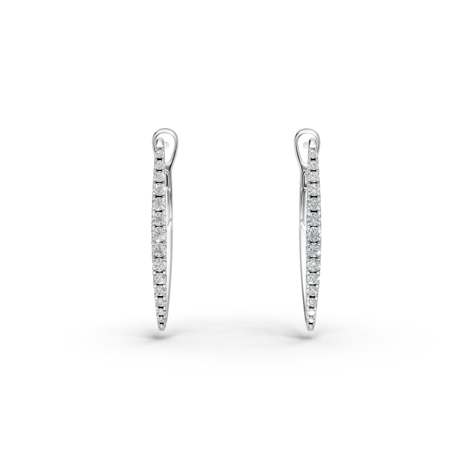 Cercei geometrici din aur alb cu diamante de 0.3ct create in laborator