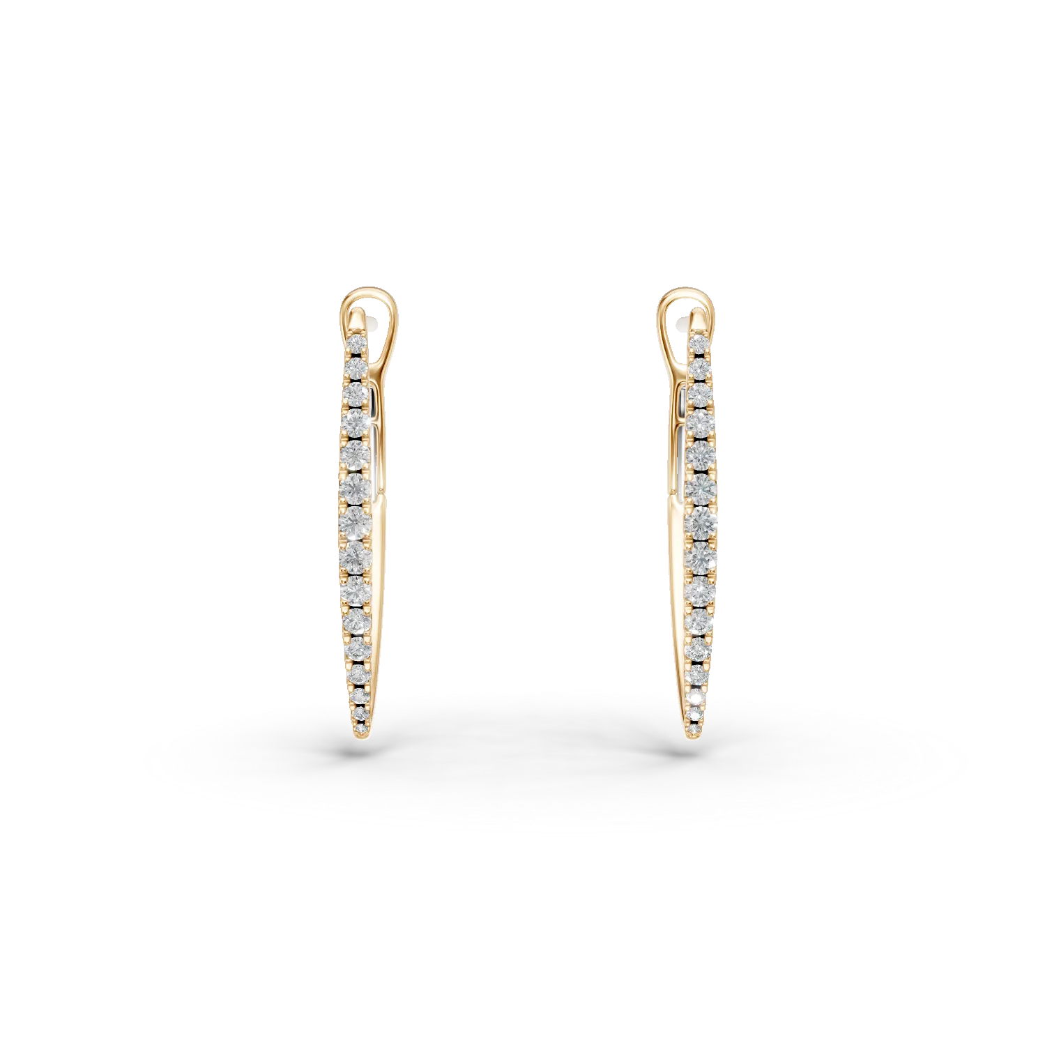 Cercei geometrici din aur galben cu diamante de 0.3ct create in laborator - imagine 2