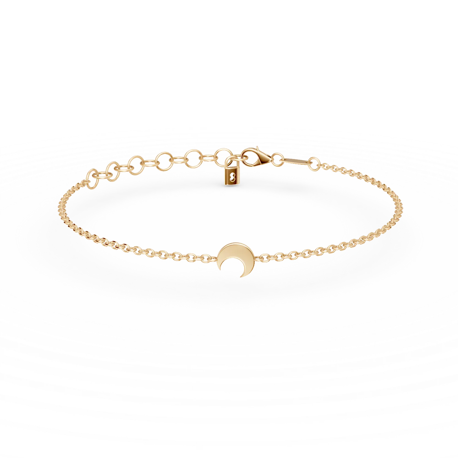 Bratara din aur galben cu pandantiv semiluna