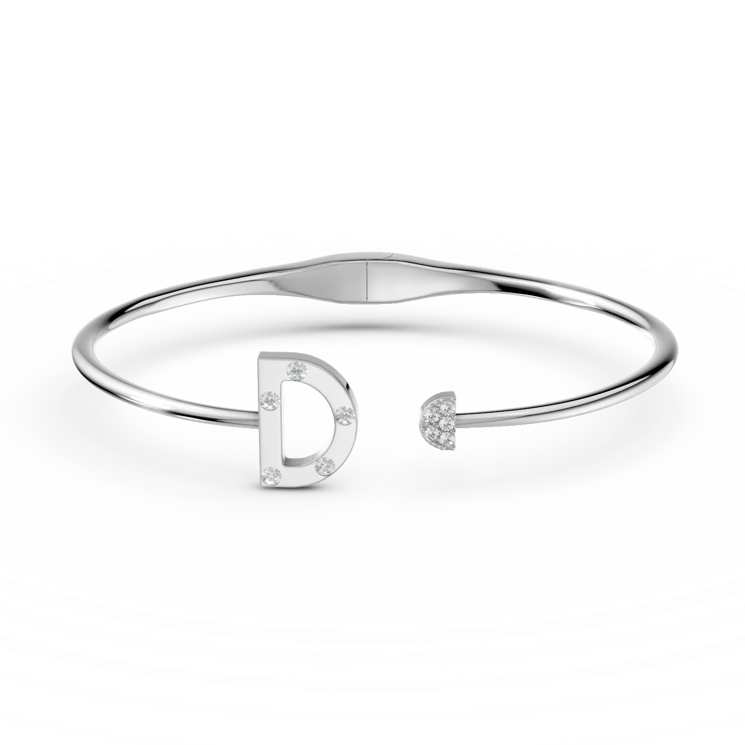 Bratara DAAR in echilibru deschis din argint cu diamante de 0.08ct create in laborator - imagine 7