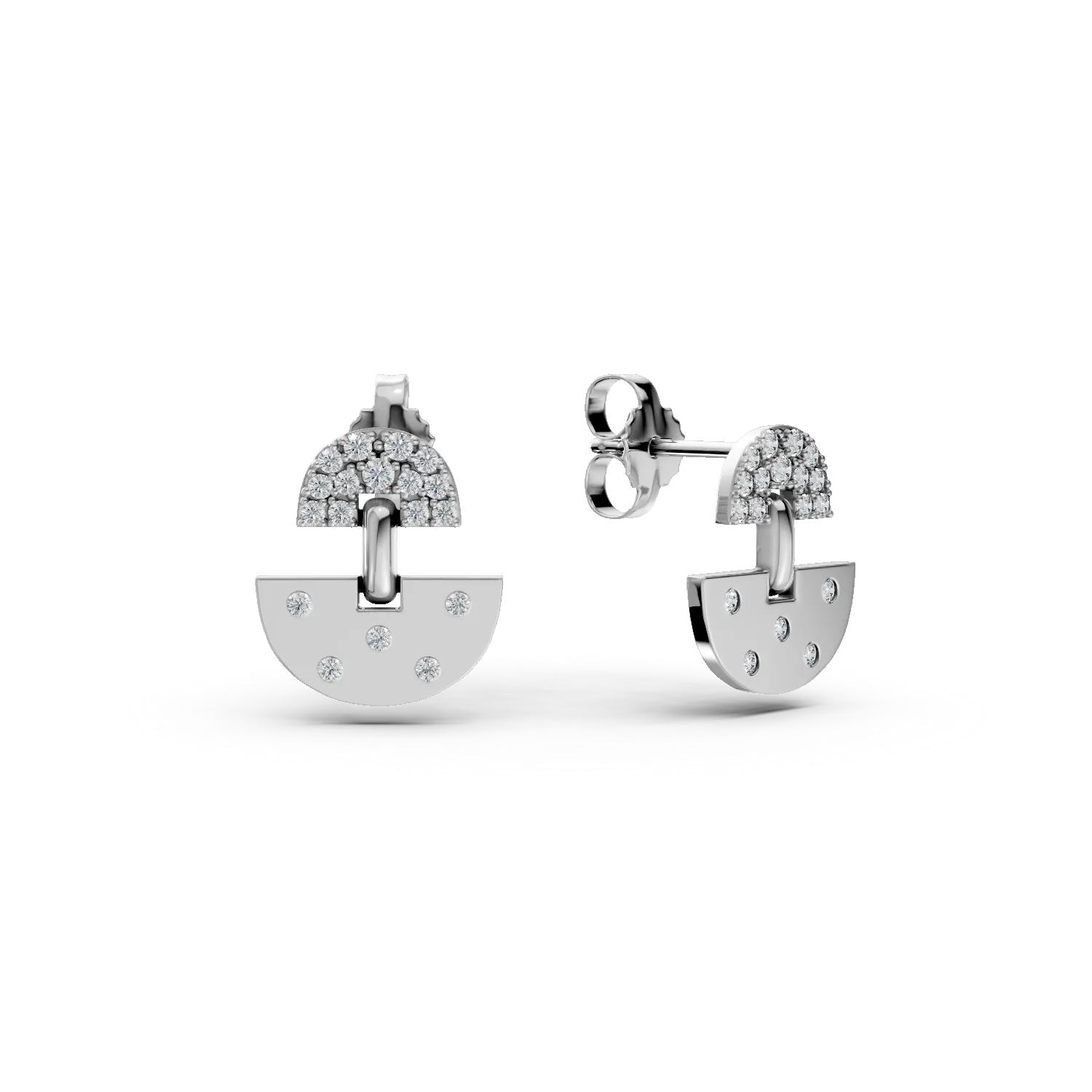 Cercei DAAR in semicerc din argint cu diamante de 0.32ct create in laborator