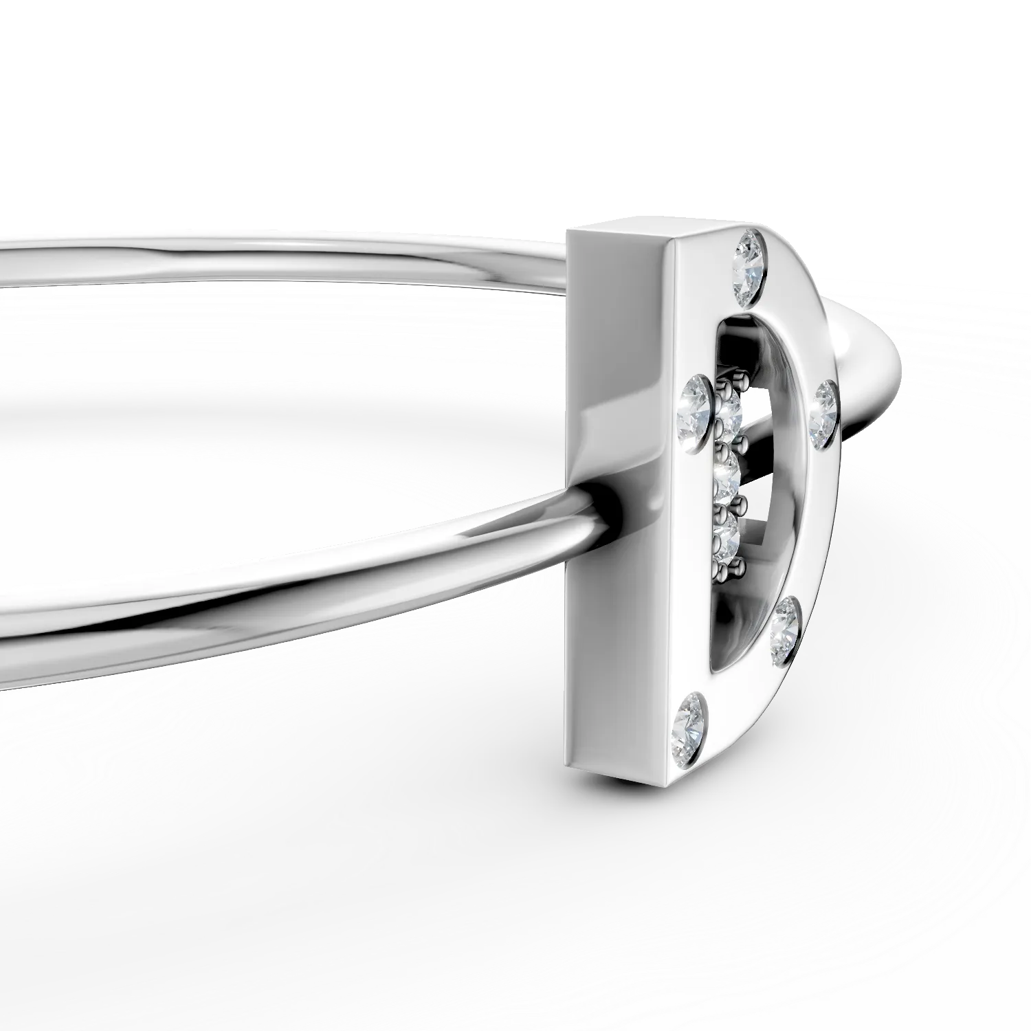 Bratara Double DAAR din argint cu diamante de 0.08ct create in laborator
