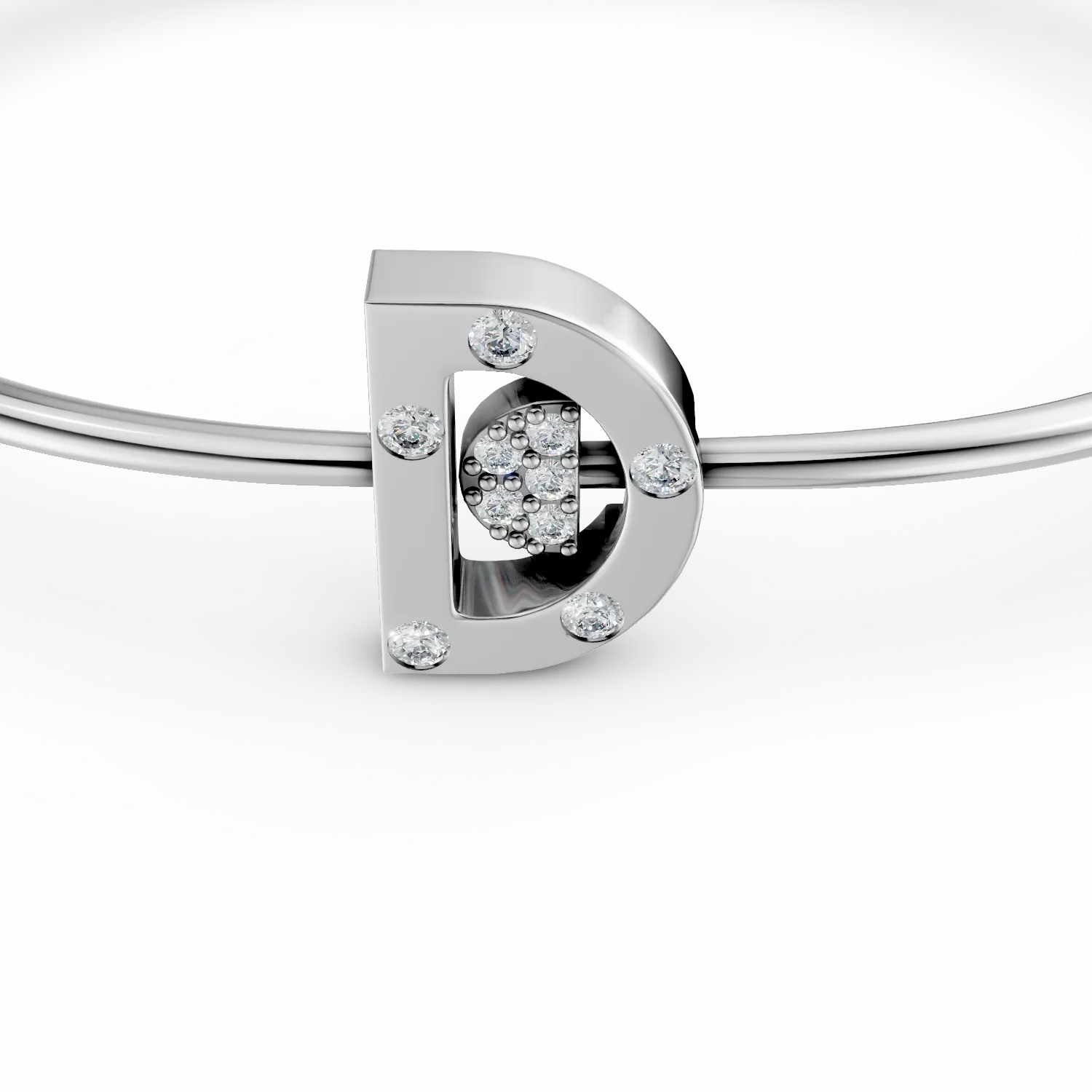 Bratara Double DAAR din argint cu diamante de 0.08ct create in laborator