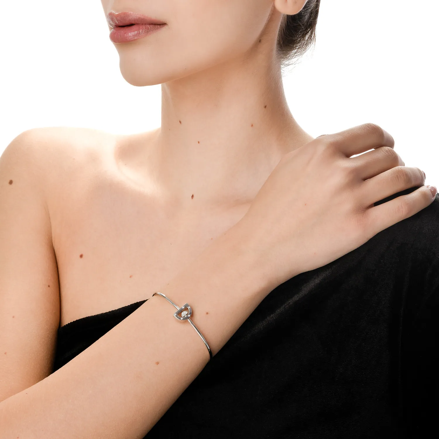 Bratara Double DAAR din argint cu diamante de 0.08ct create in laborator - imagine 4