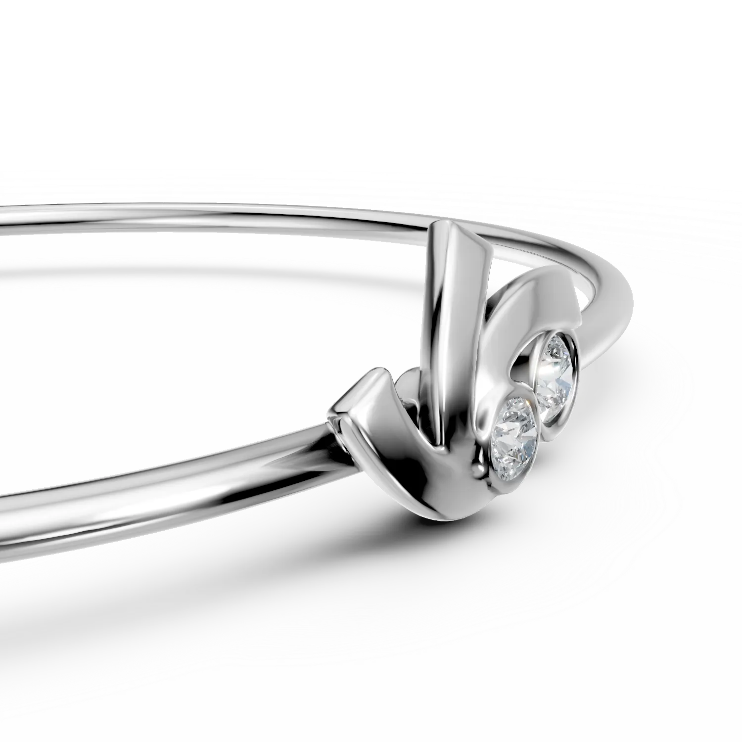 Bratara DAAR in miscare din argint cu diamante de 0.1ct create in laborator - imagine 2