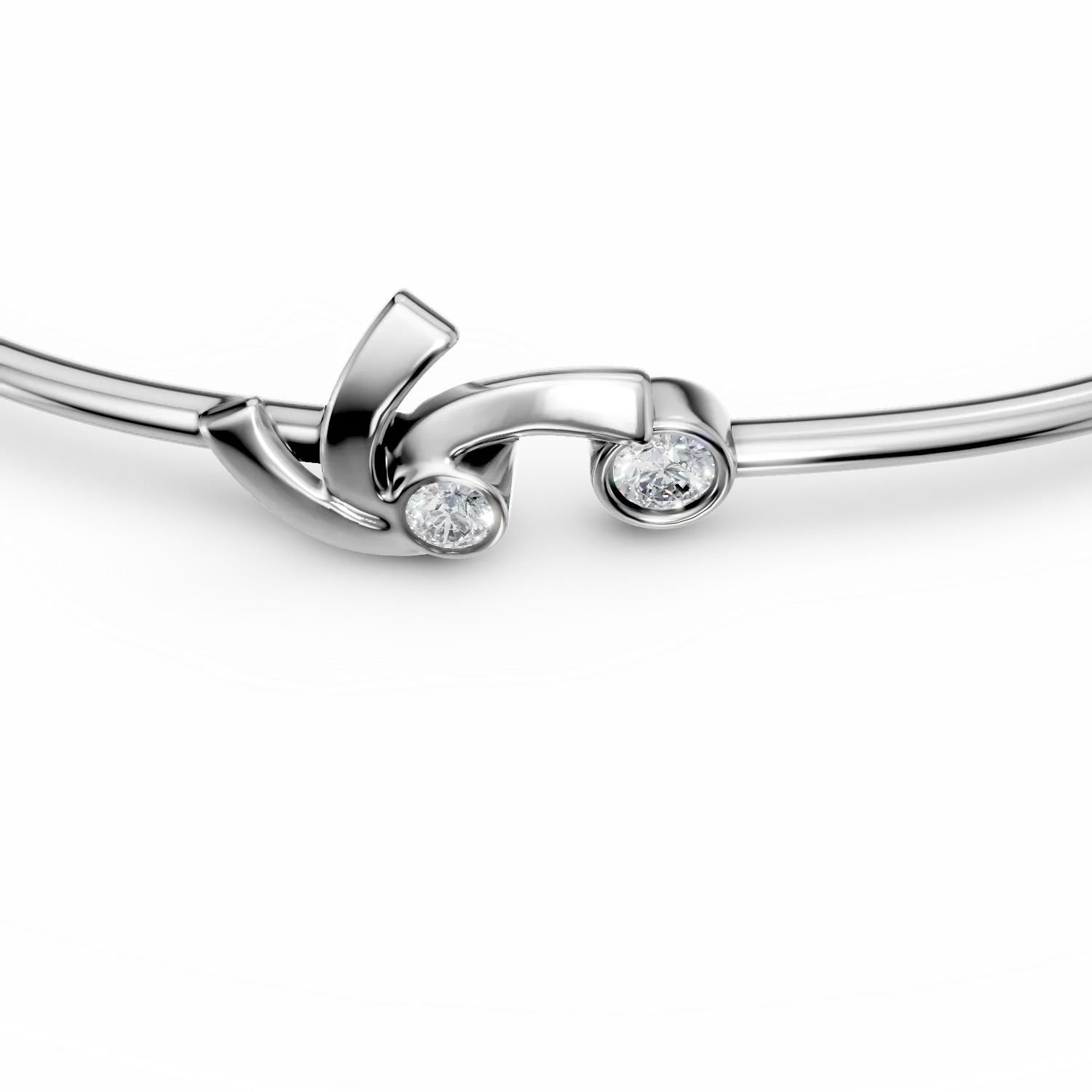 Bratara DAAR in miscare din argint cu diamante de 0.1ct create in laborator