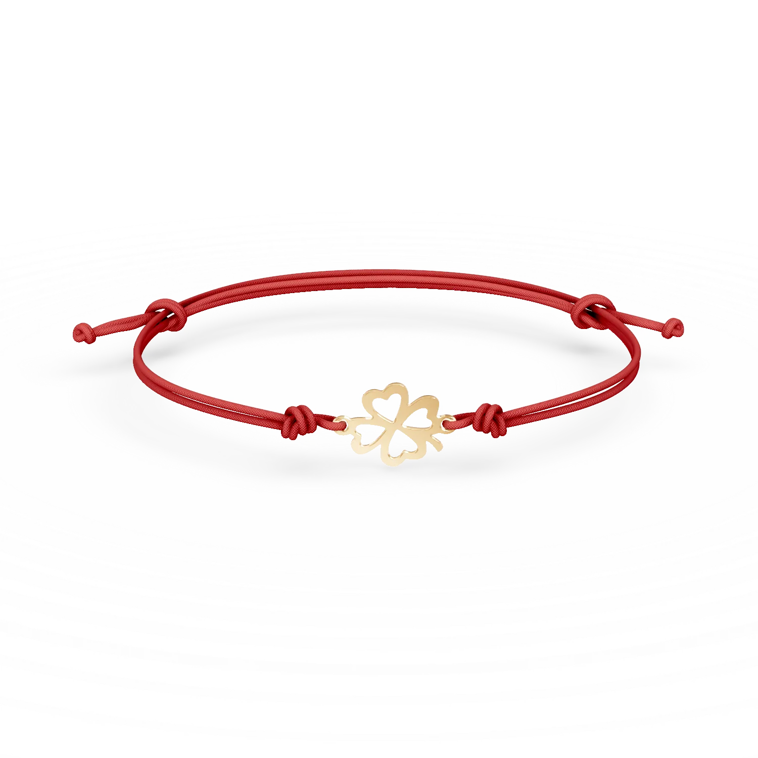 Bratara cu snur si pandantiv trifoi din aur galben - imagine 7
