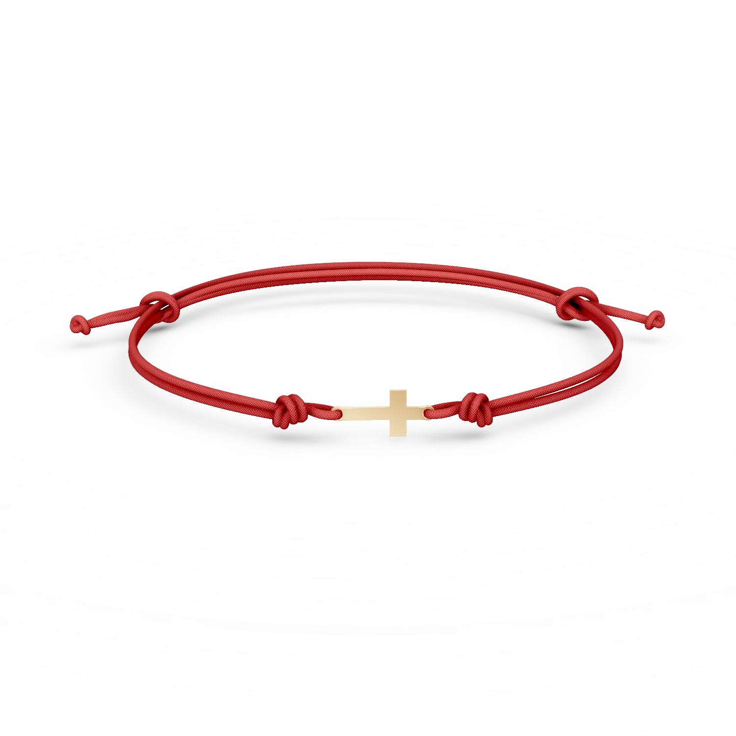Bratara cu snur si pandantiv cruce din aur galben - imagine 7