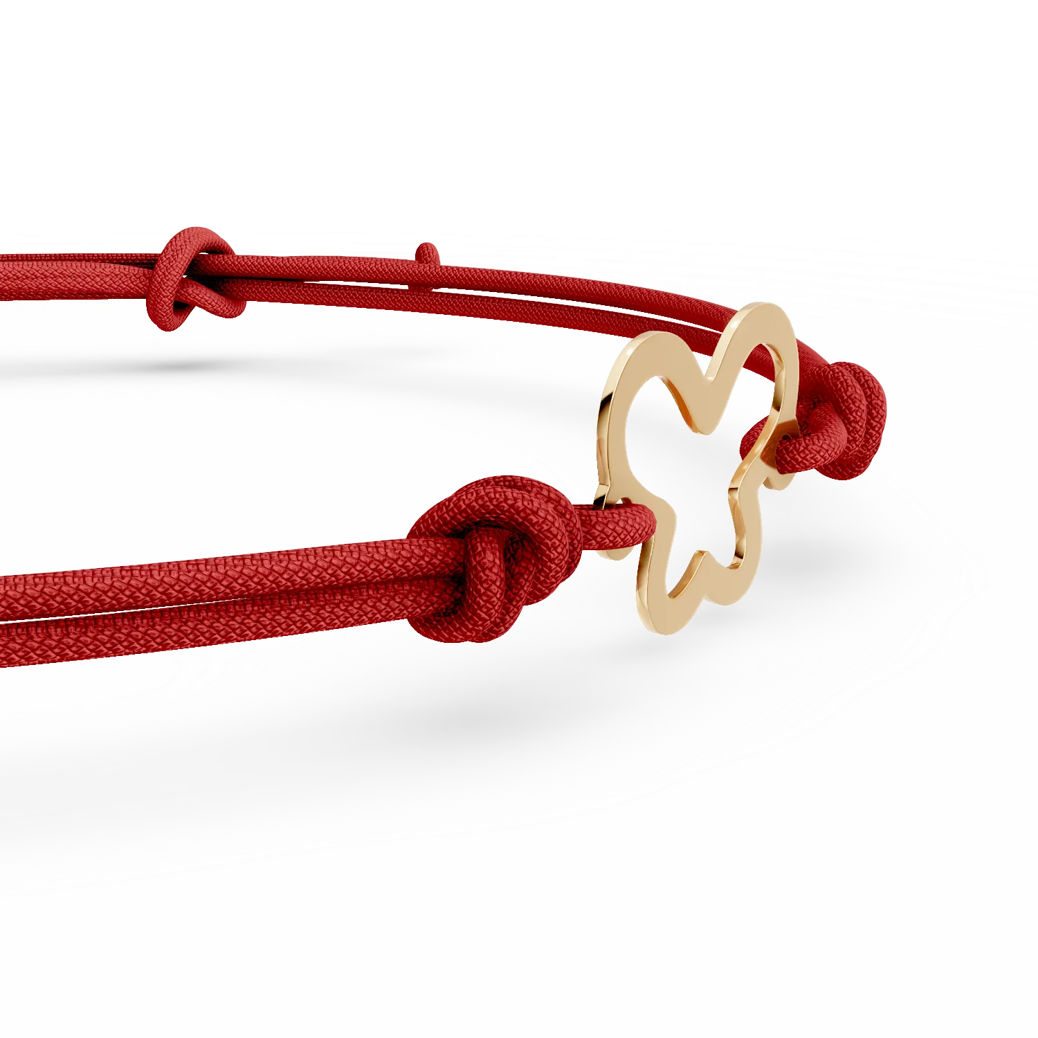 Bratara cu snur si pandantiv fluture din aur galben - imagine 2