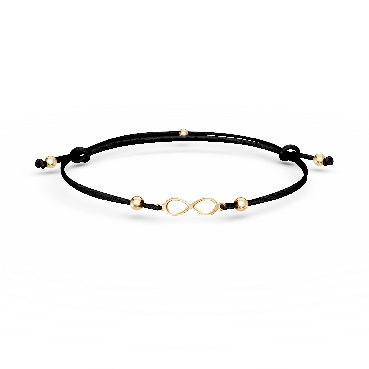 Bratara cu snur si pandantiv infinit din aur galben - imagine 7