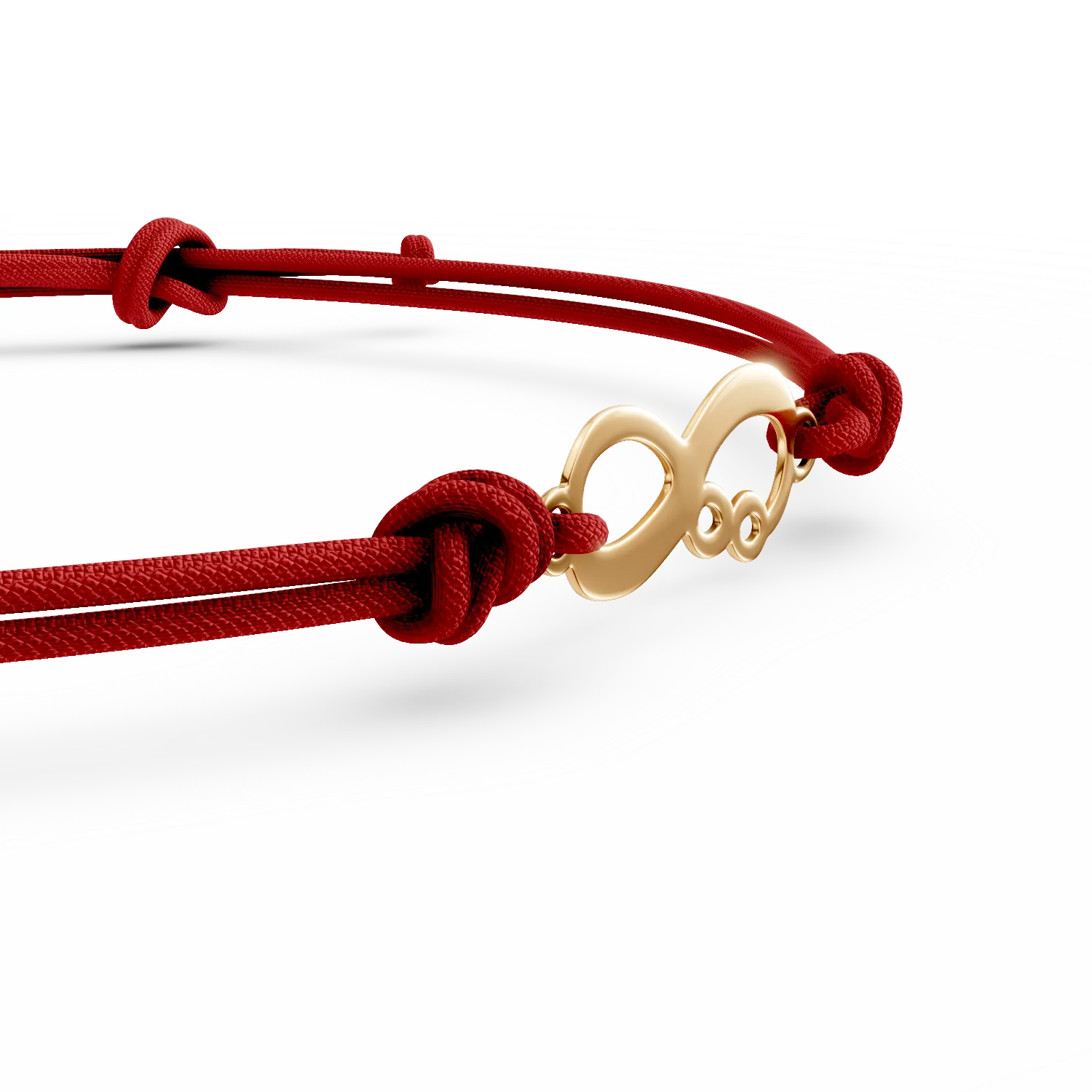 Bratara cu snur si pandantiv infinit din aur galben - imagine 2