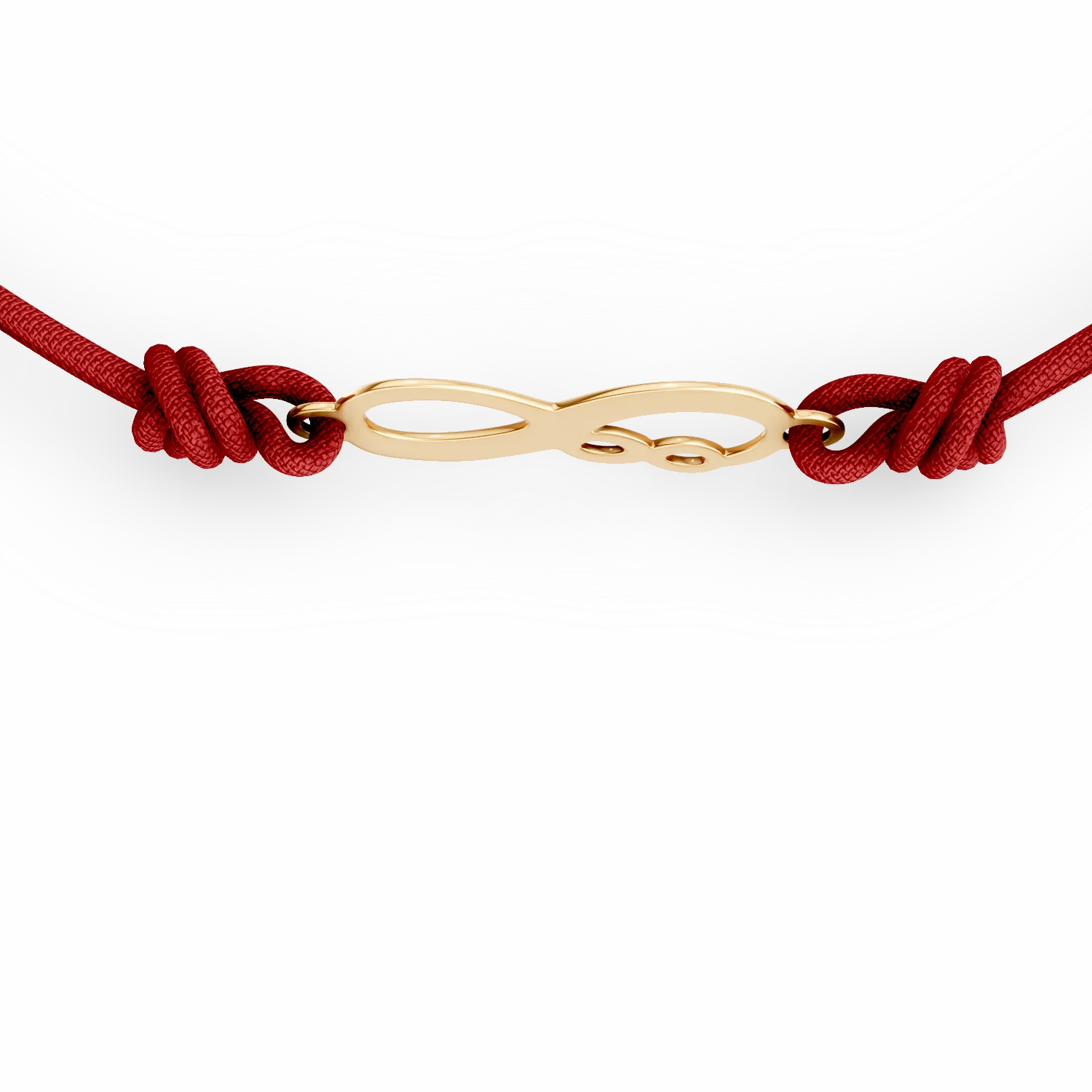 Bratara cu snur si pandantiv infinit din aur galben - imagine 3