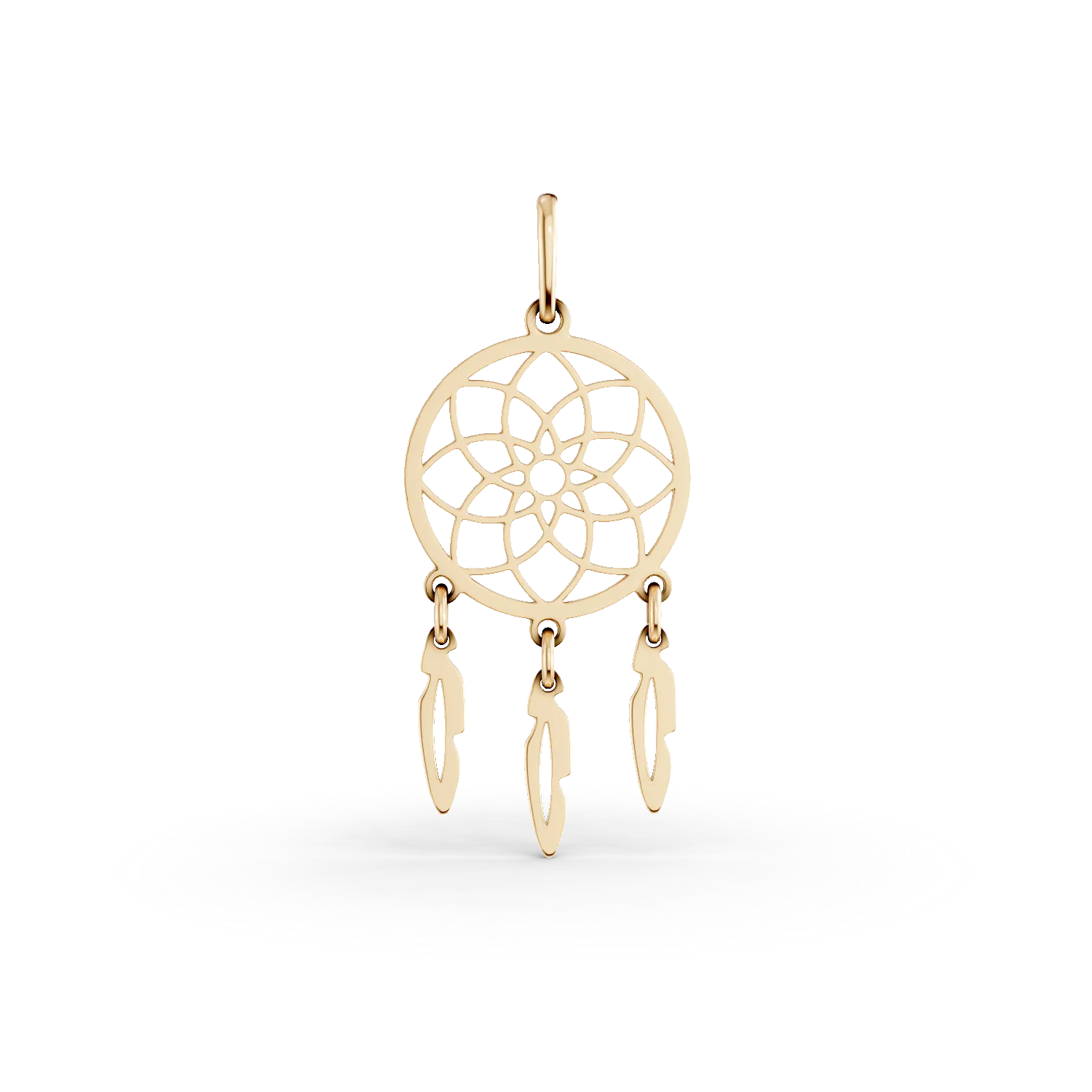 Pandantiv dreamcatcher din aur galben