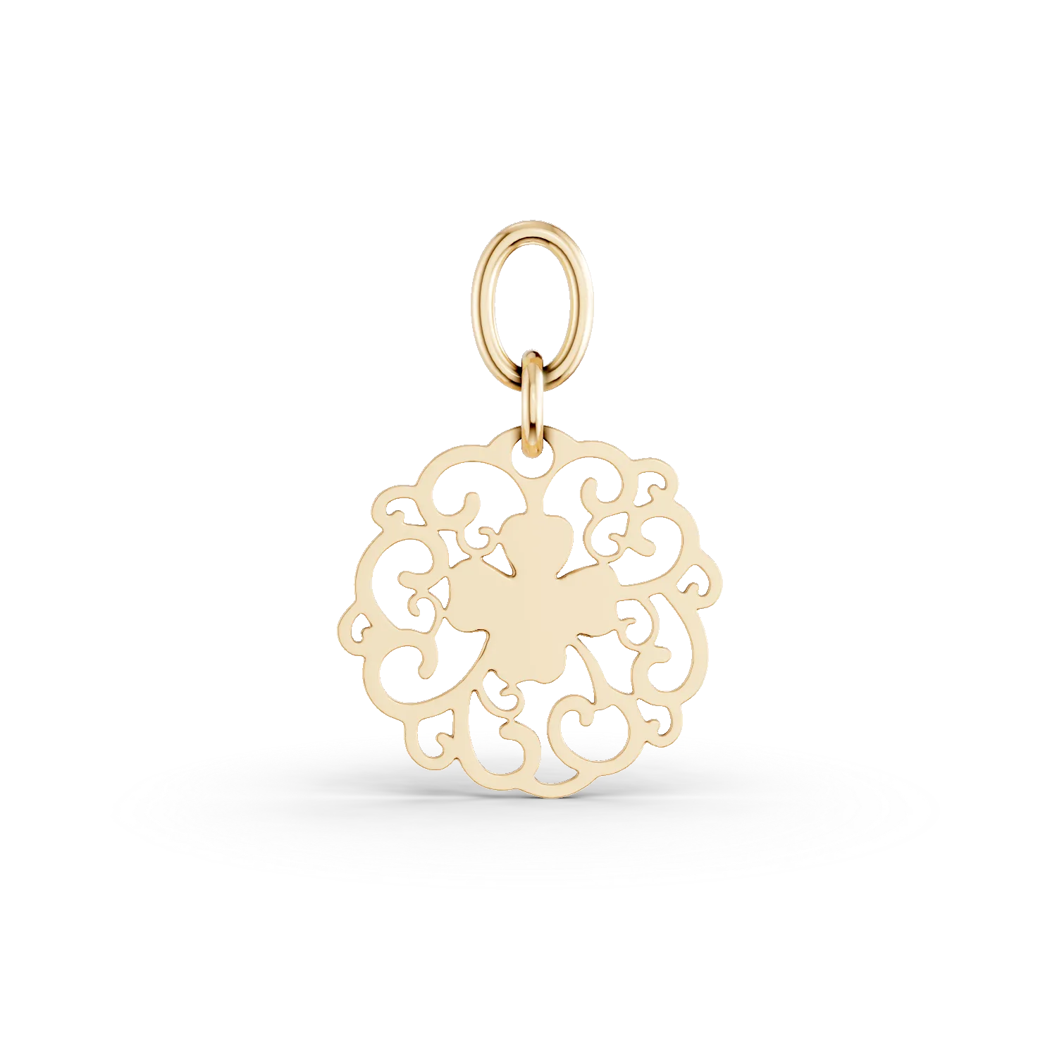 Pandantiv trifoi din aur galben - imagine 6