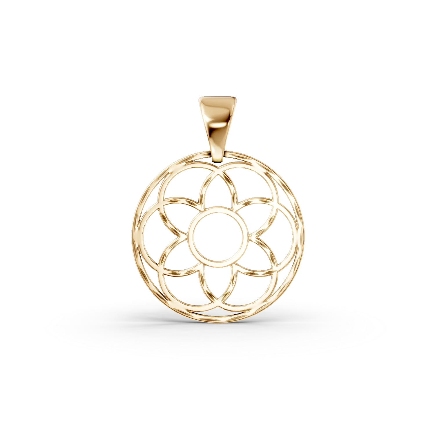 Pandantiv geometric din aur galben - imagine 6