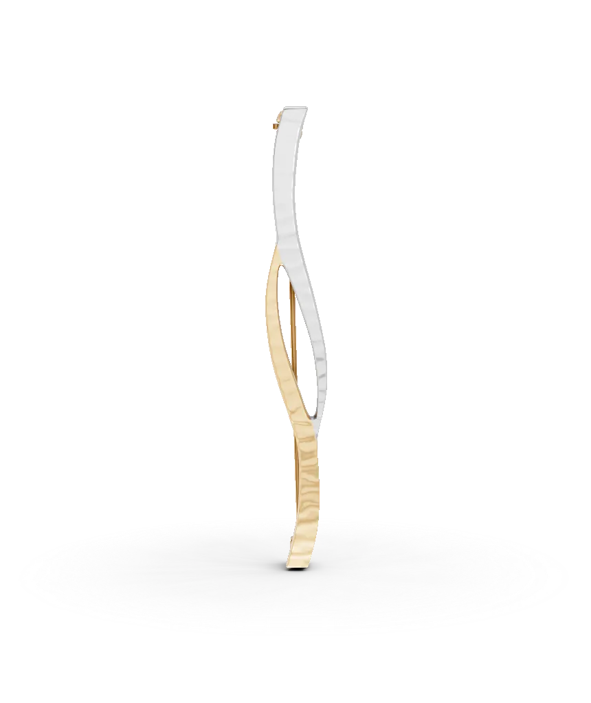 Brosa geometrica din aur galben - imagine 6