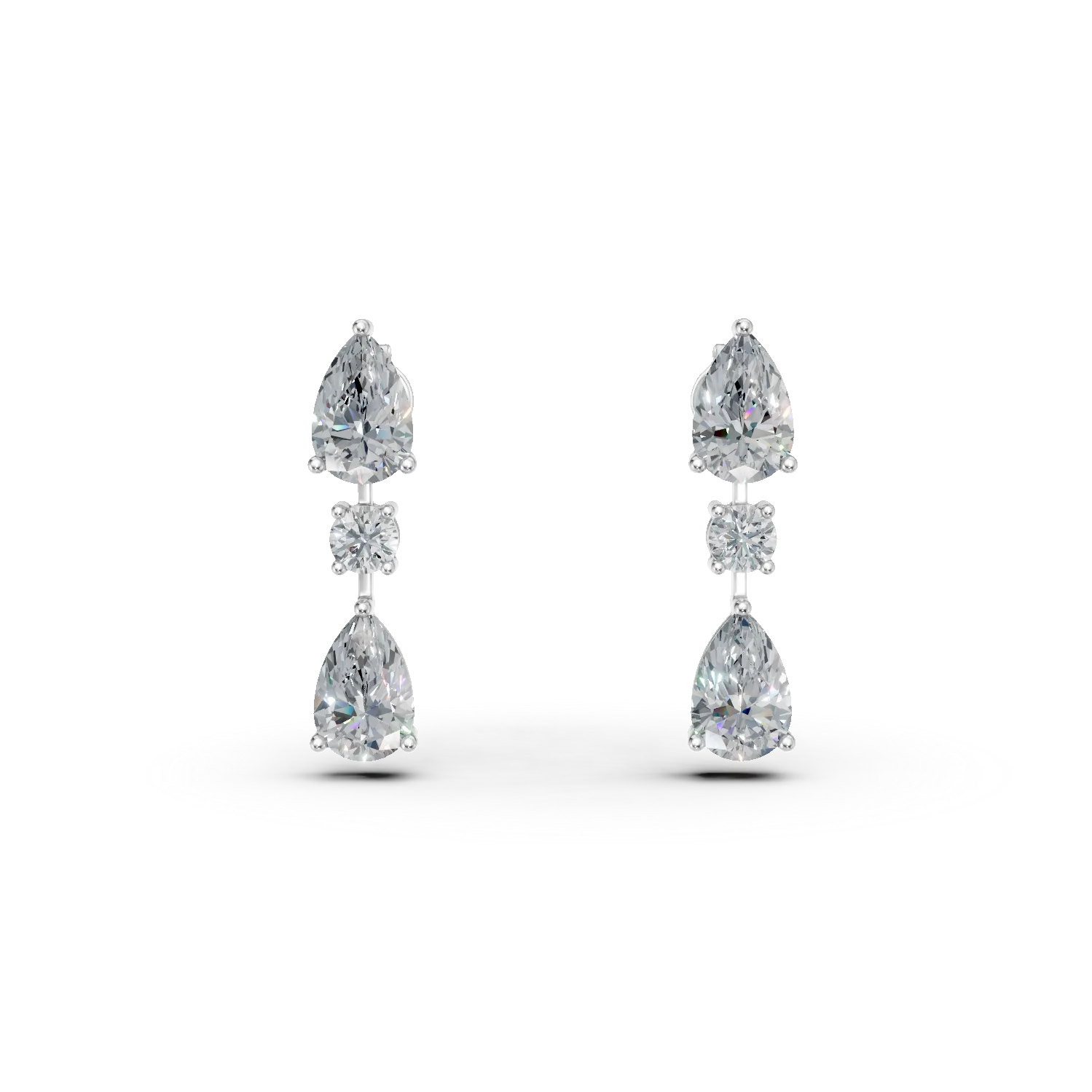 Cercei din aur alb cu diamante de 5.52ct create in laborator