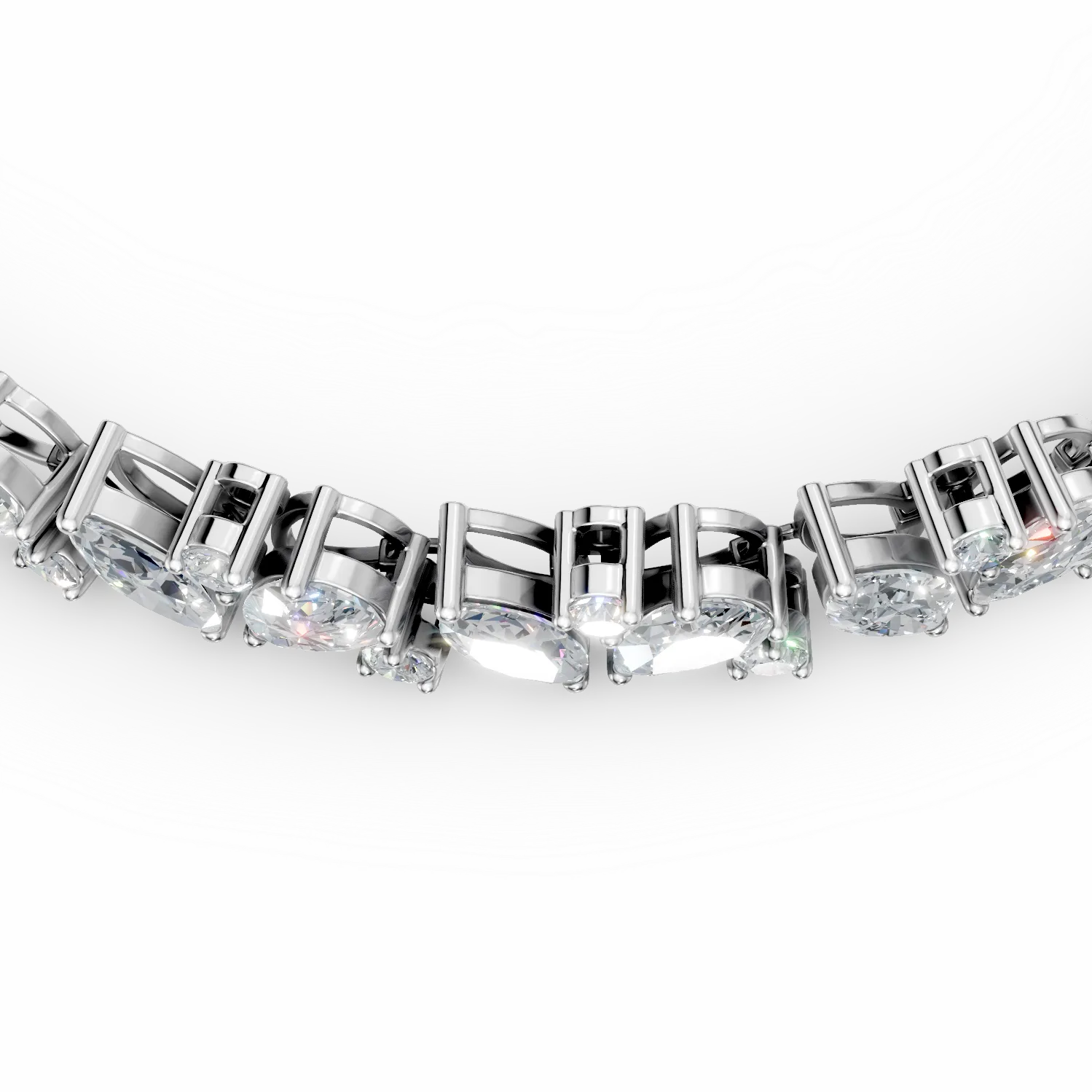 Bratara tennis din aur alb cu diamante de 9.48ct create in laborator