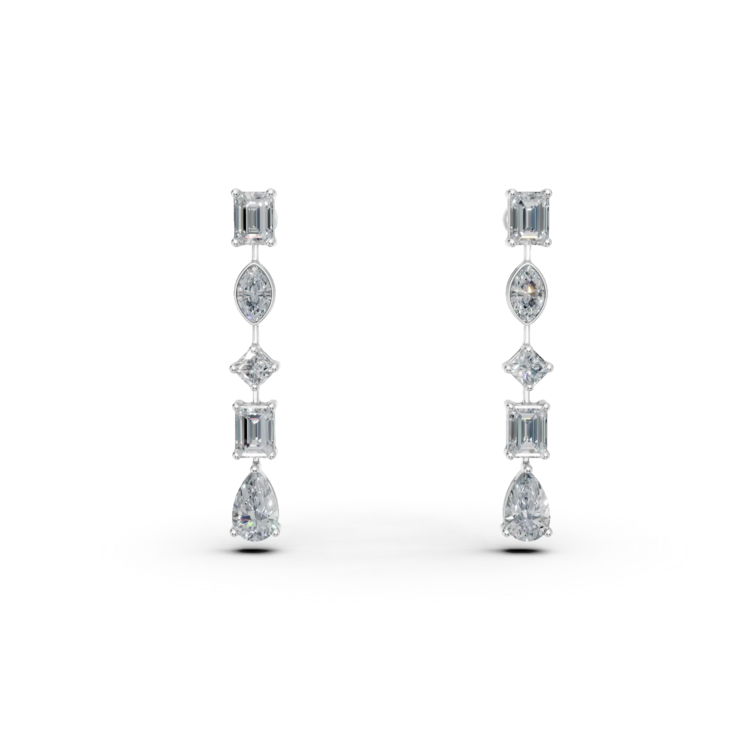 Cercei din aur alb cu diamante de 4.27ct create in laborator