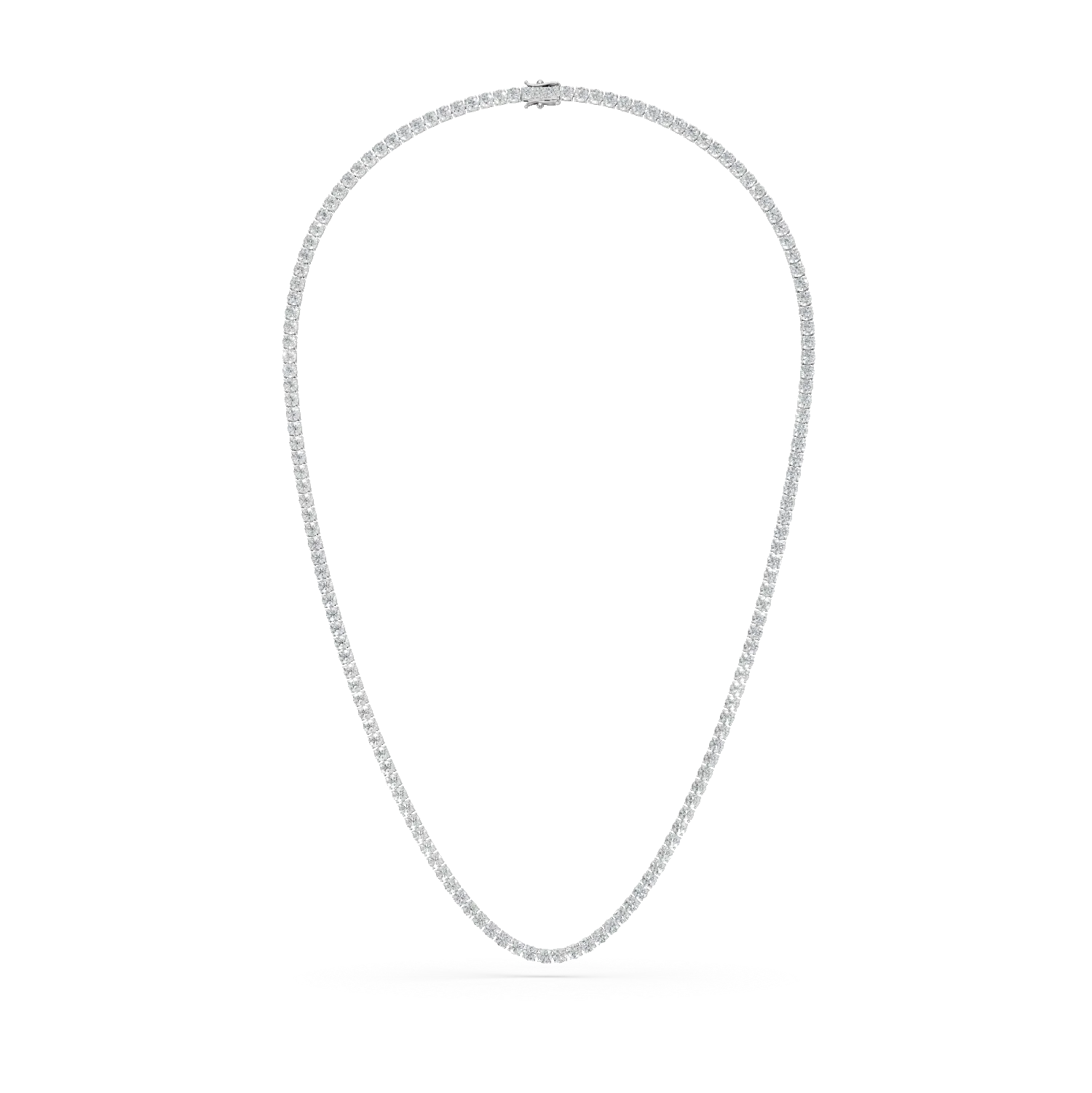 Colier tennis din aur alb cu diamante de 12.27ct create in laborator
