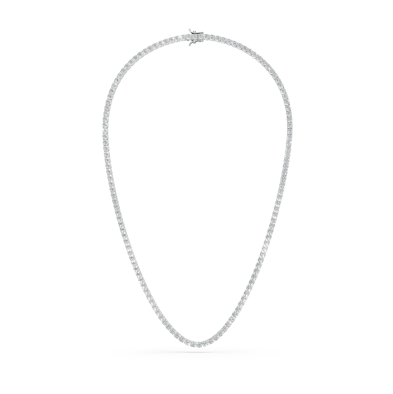 Colier tennis din aur alb cu diamante de 16.57ct create in laborator