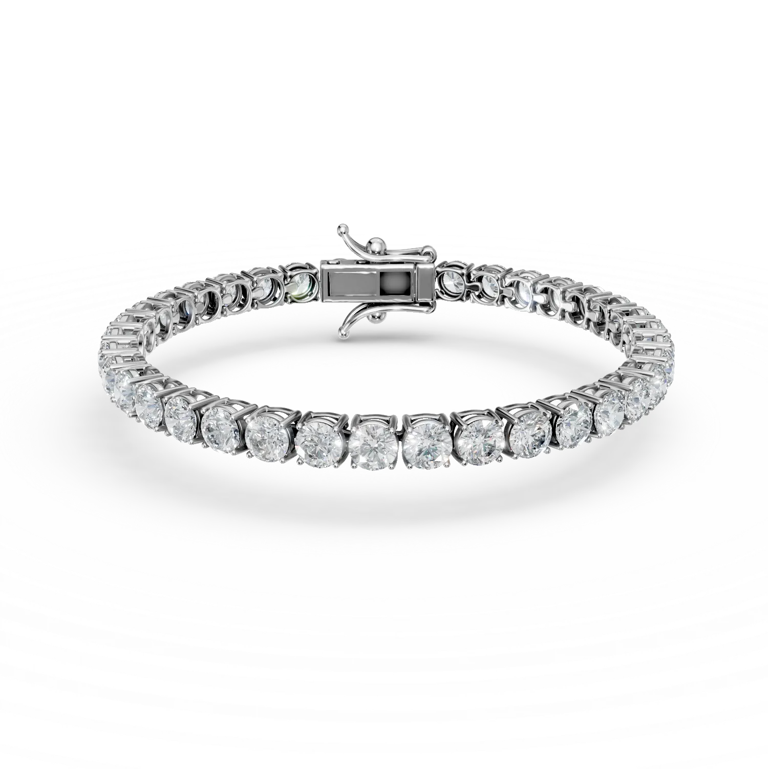 Bratara tennis din aur alb cu diamante de 14.61ct create in laborator