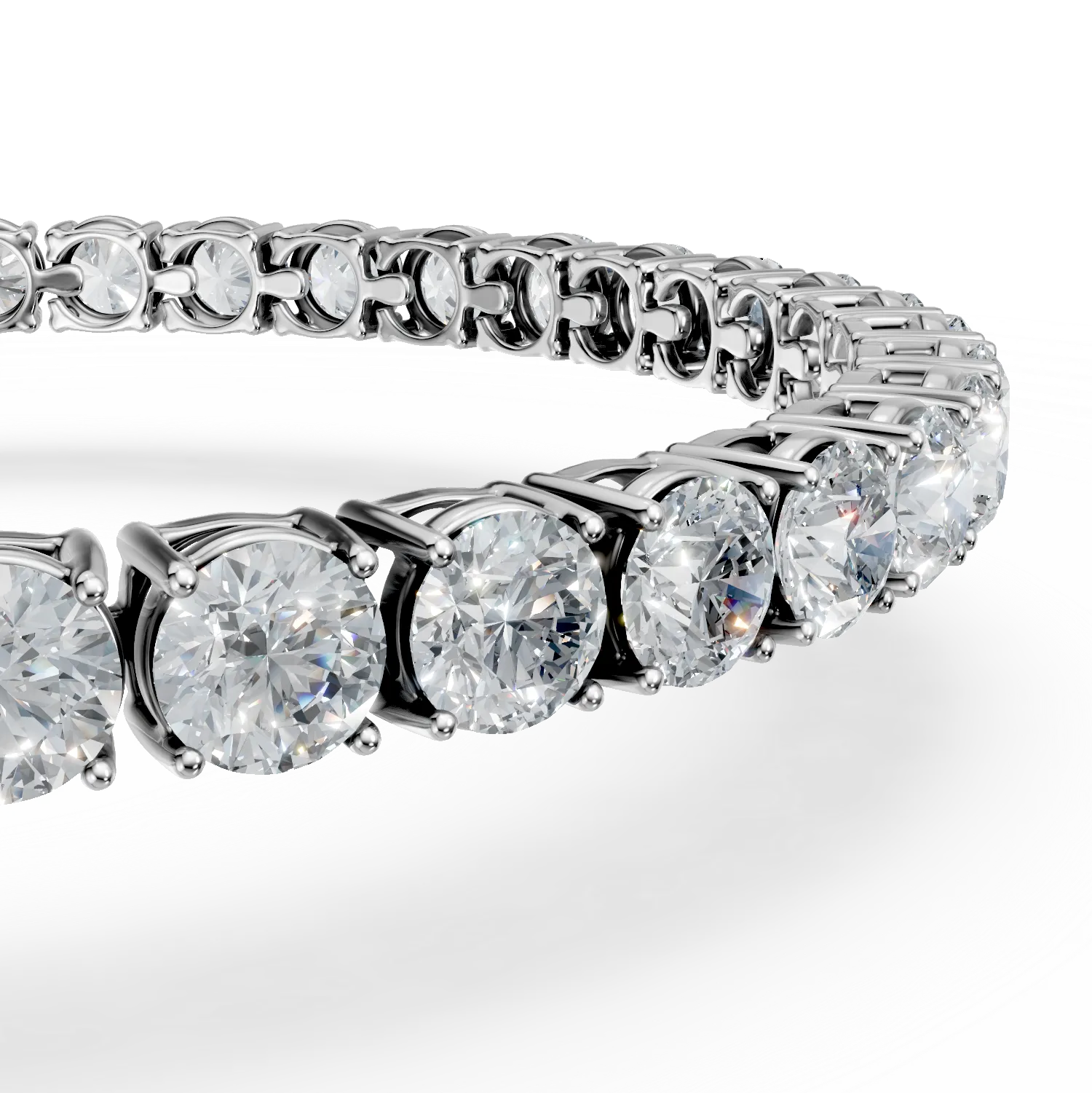 Bratara tennis din aur alb cu diamante de 14.61ct create in laborator