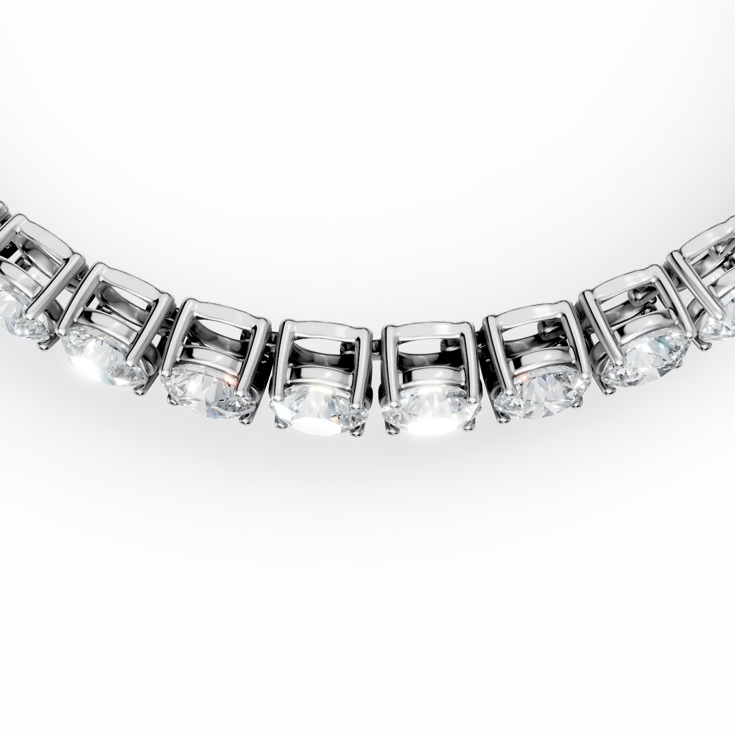 Bratara tennis din aur alb cu diamante de 14.61ct create in laborator