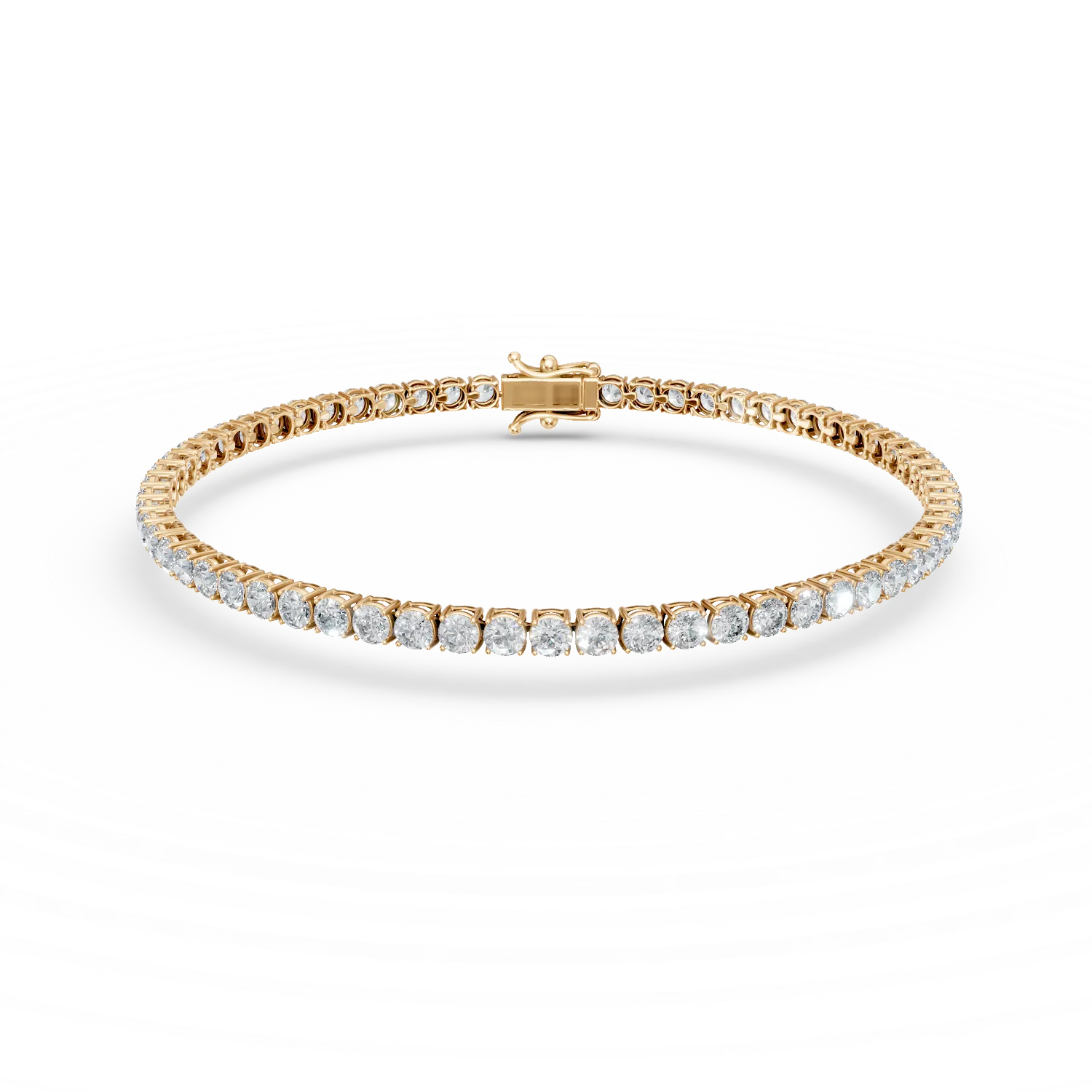 Bratara tennis din aur galben cu diamante de 4.31ct create in laborator