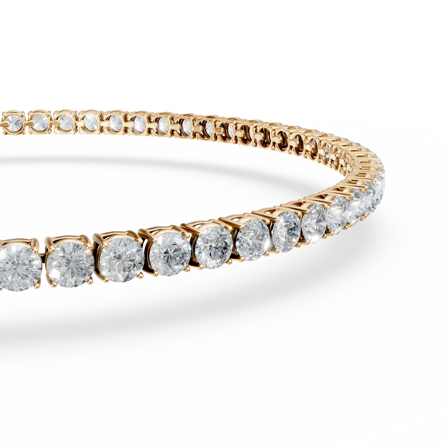 Bratara tennis din aur galben cu diamante de 4.31ct create in laborator