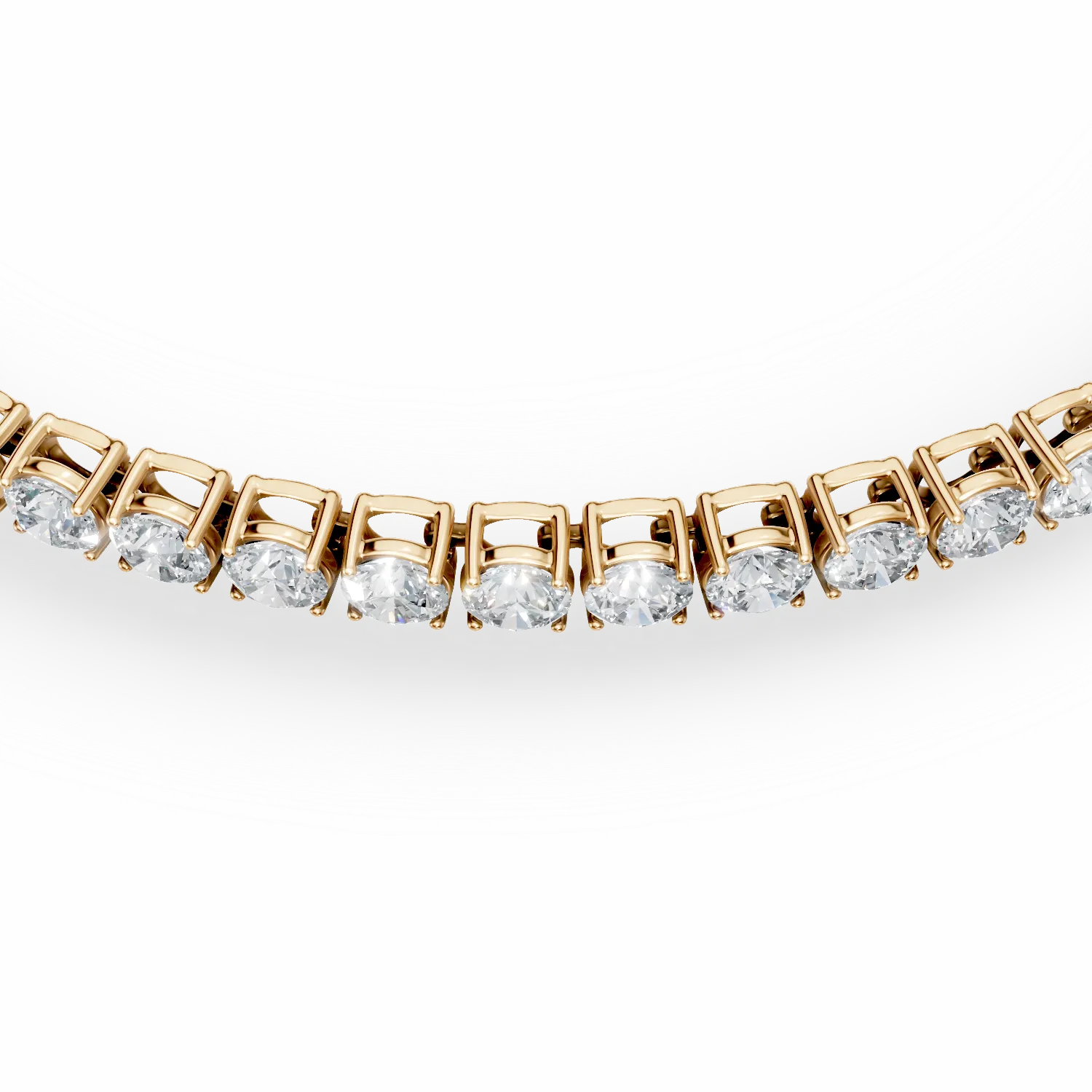 Bratara tennis din aur galben cu diamante de 4.31ct create in laborator