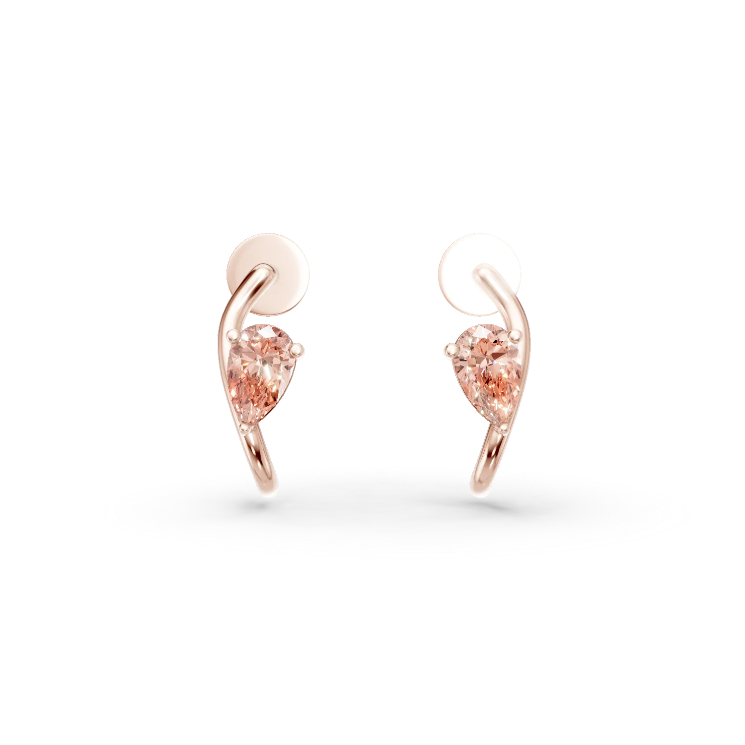Cercei din aur roz cu diamante fancy roz de 1.09ct create in laborator