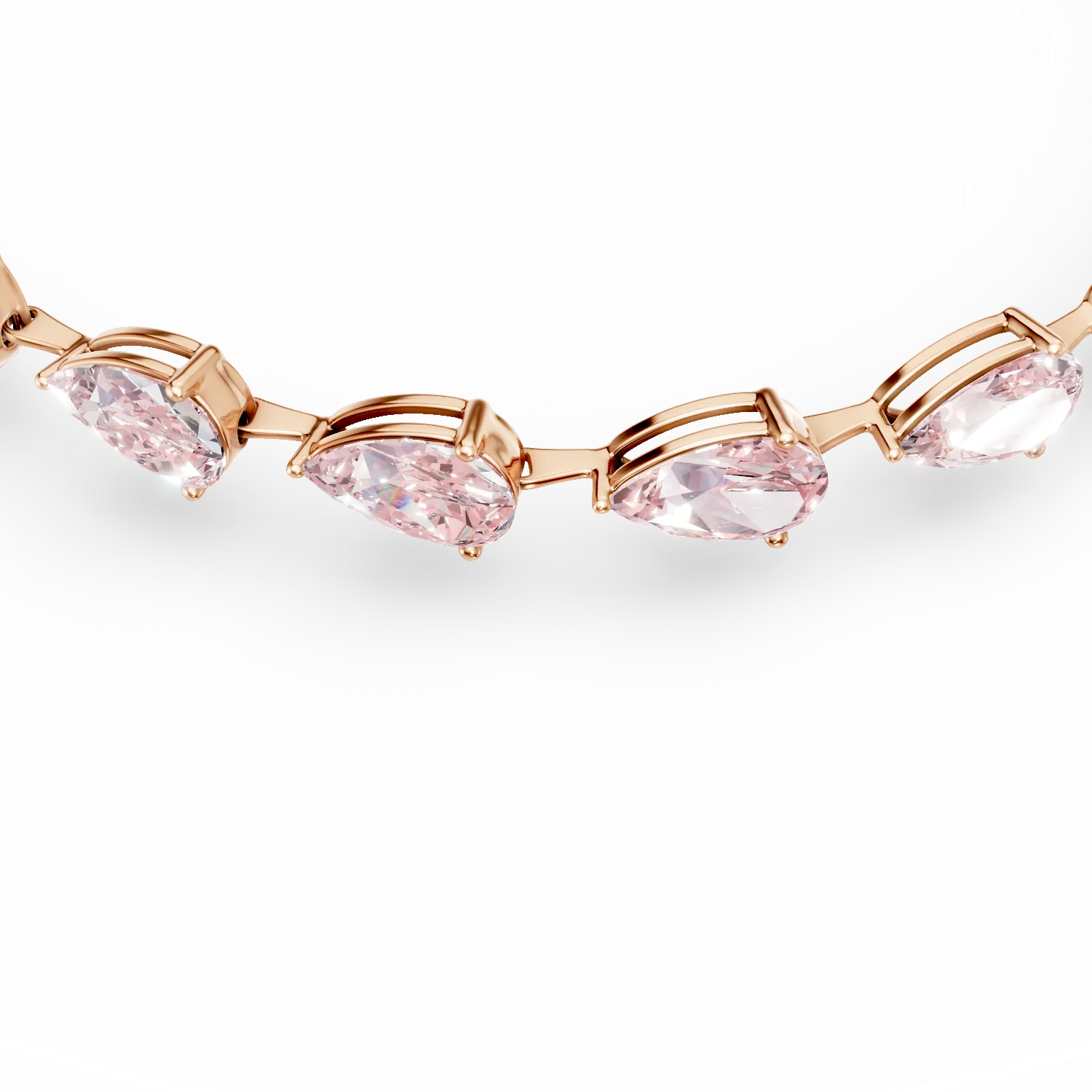 Bratara tennis din aur roz cu diamante fancy roz de 10.49ct create in laborator - imagine 3