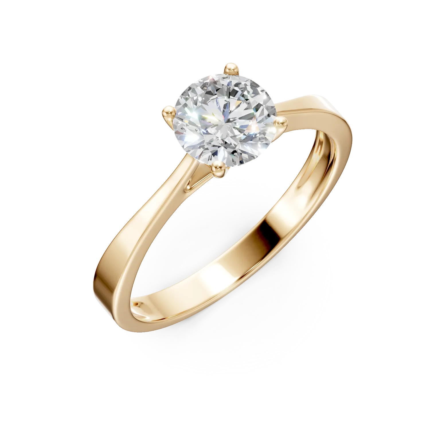 Inel de logodna din aur galben cu diamante de 1.02ct create in laborator