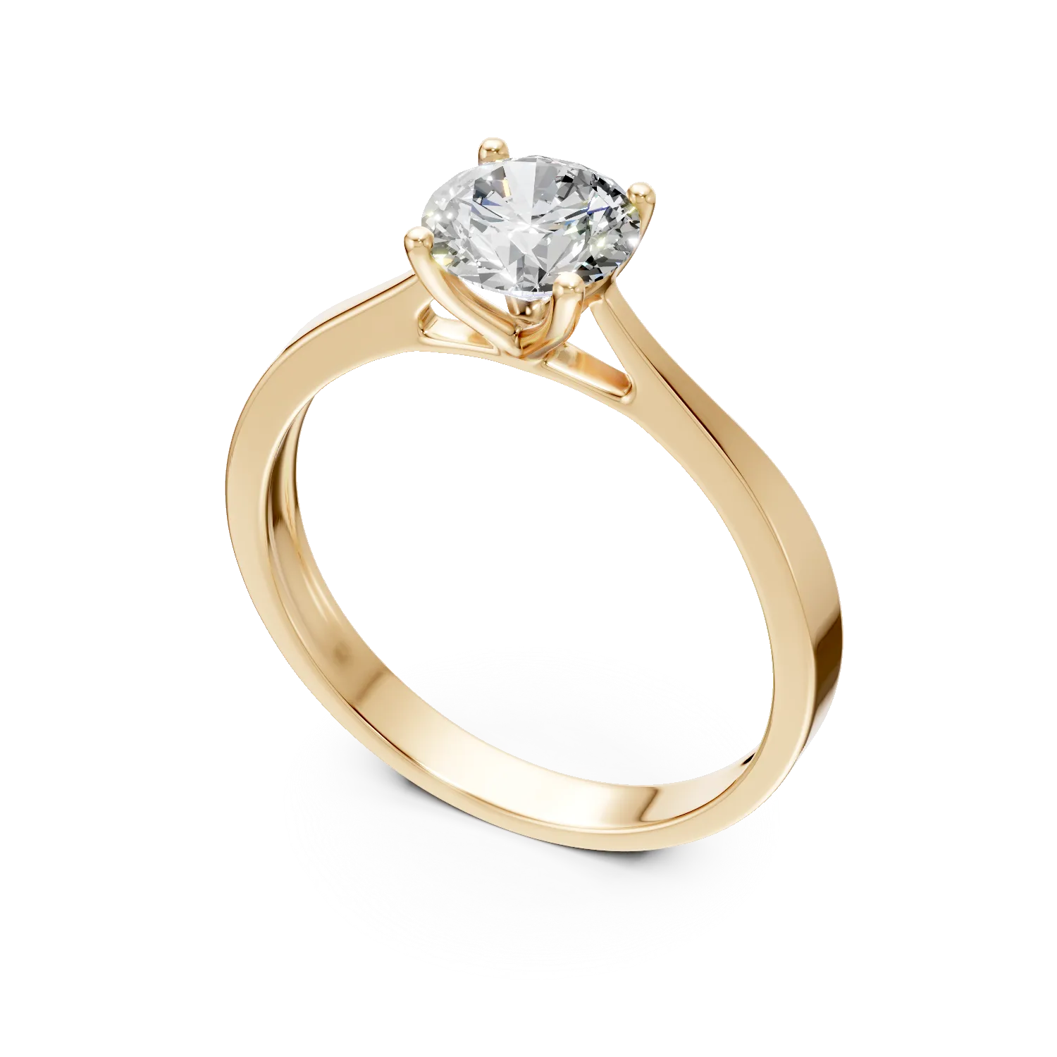 Inel de logodna din aur galben cu diamante de 1.02ct create in laborator