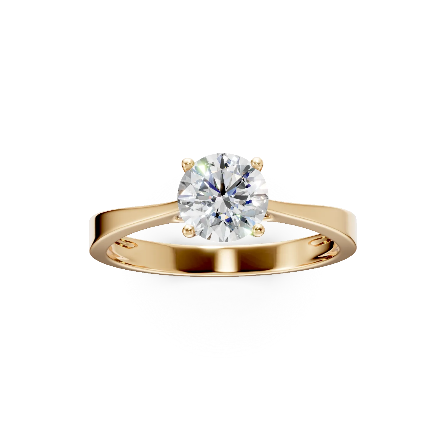 Inel de logodna din aur galben cu diamante de 1.02ct create in laborator