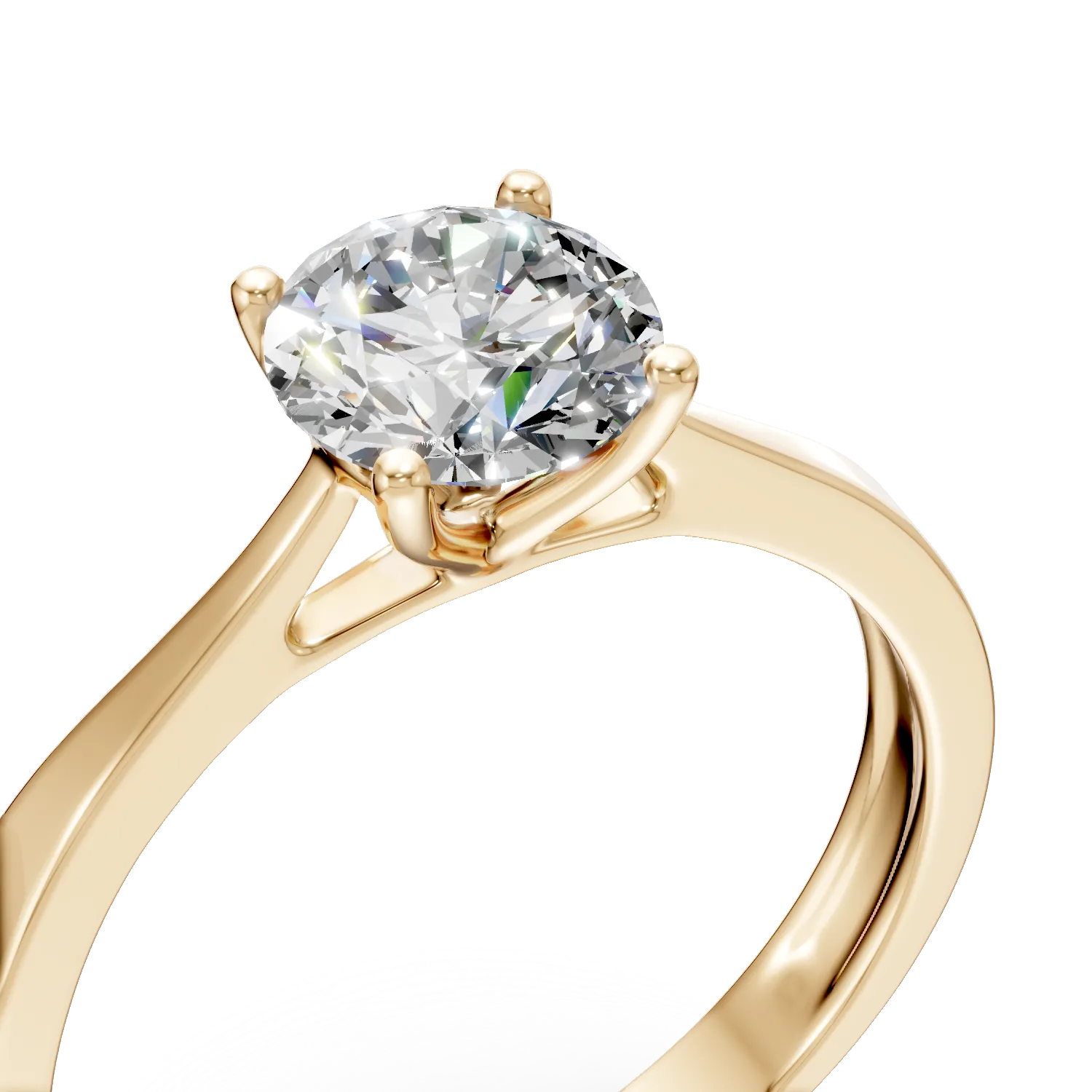 Inel de logodna din aur galben cu diamante de 1.02ct create in laborator