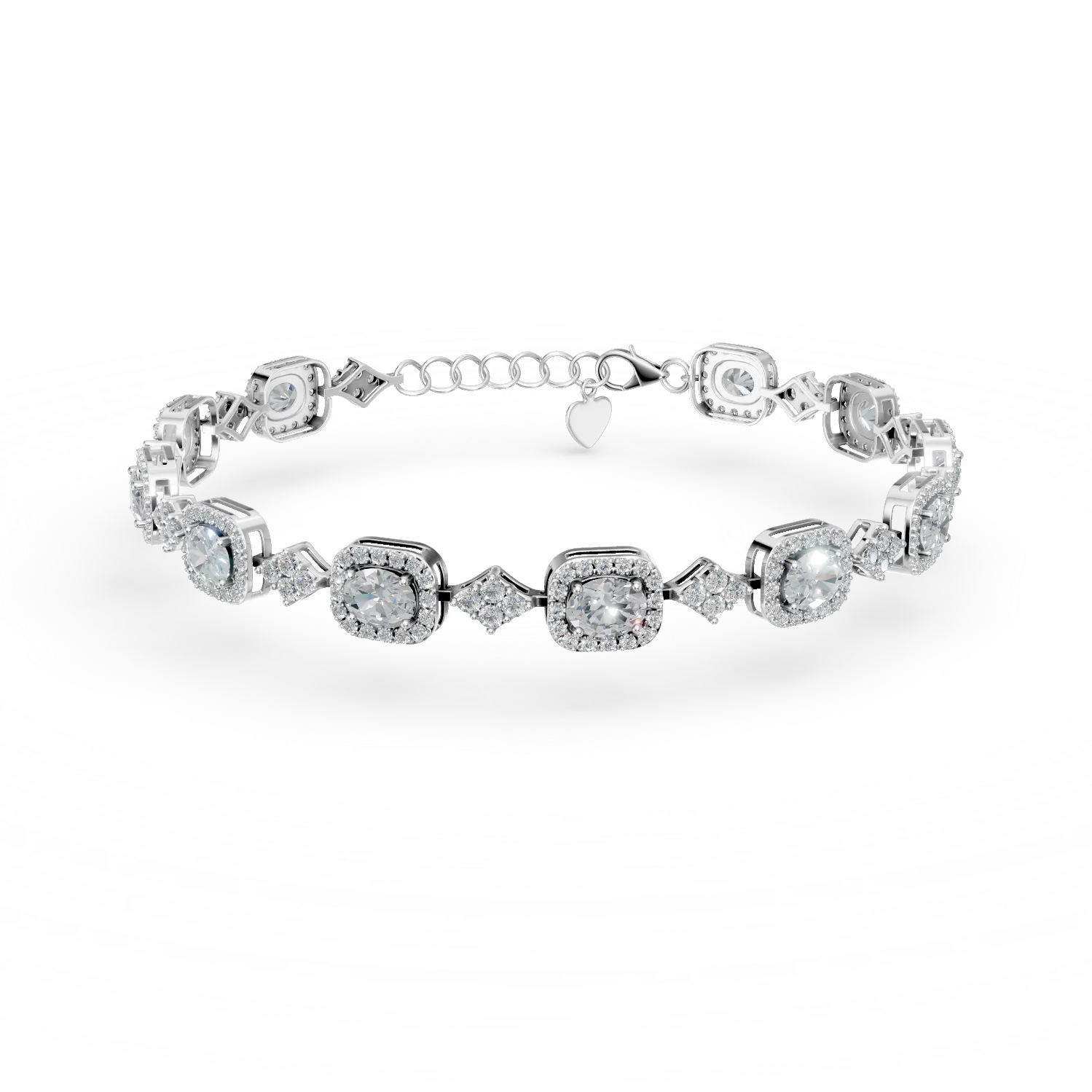 Bratara tennis din argint cu acvamarine de 3.77ct si zirconii