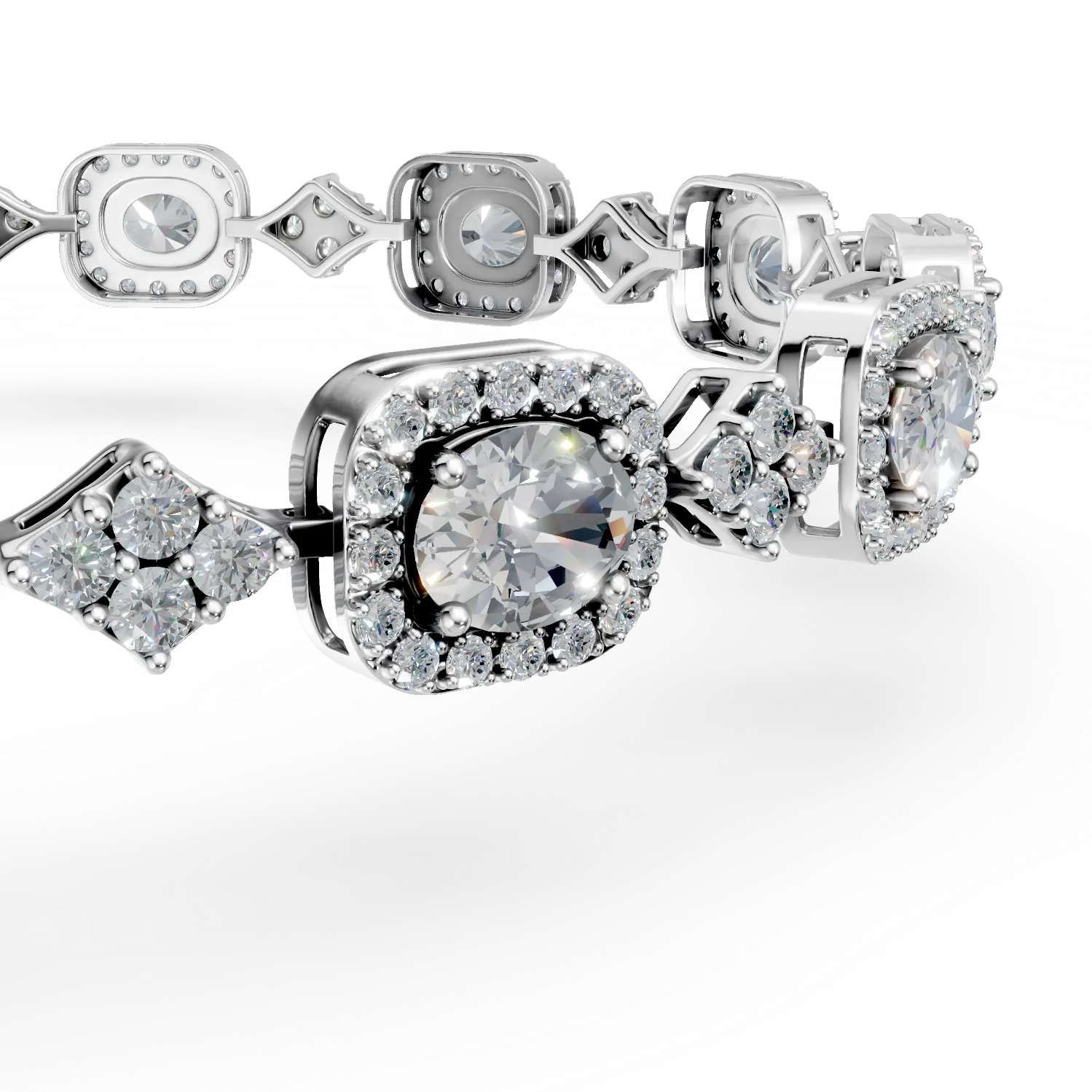 Bratara tennis din argint cu acvamarine de 3.77ct si zirconii