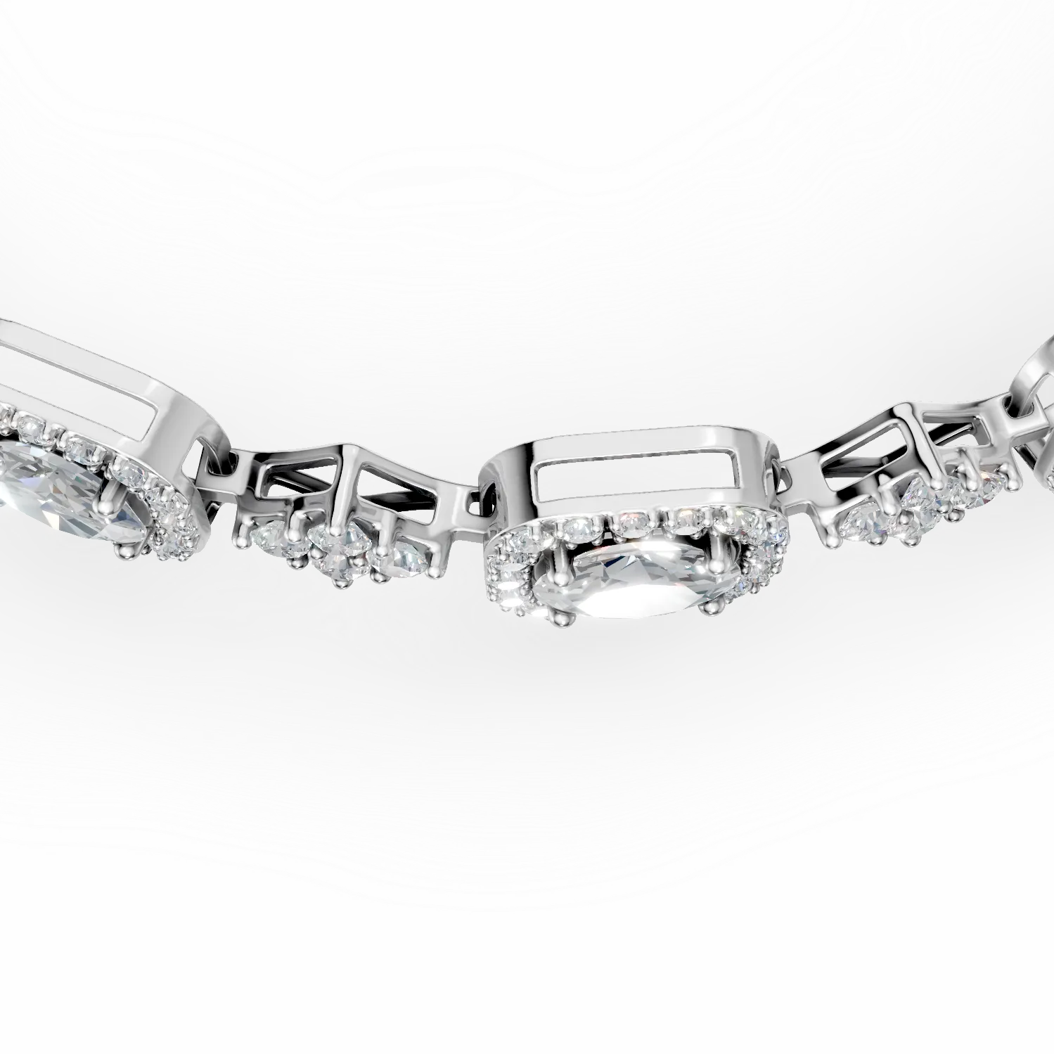 Bratara tennis din argint cu acvamarine de 3.77ct si zirconii