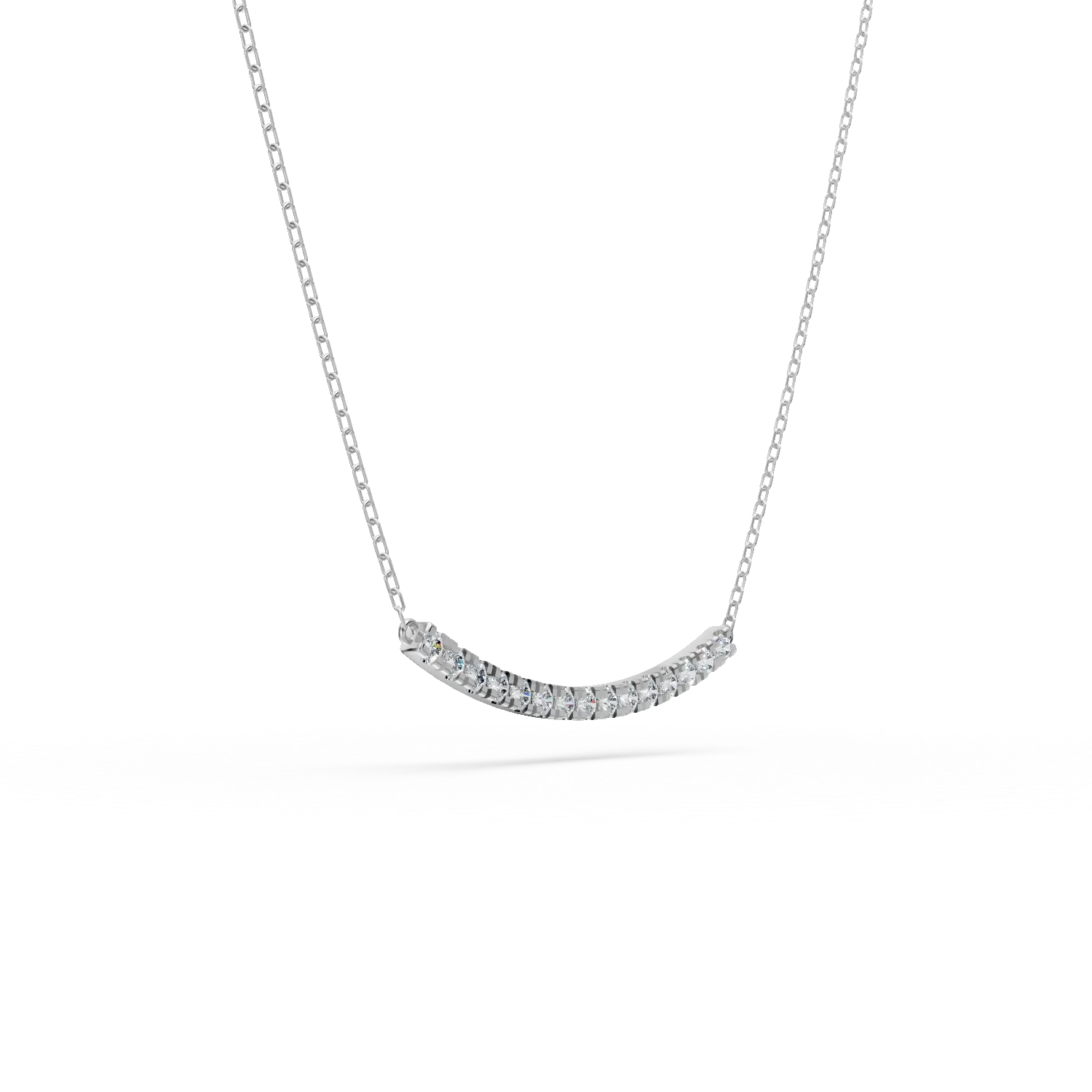 Lant cu pandantiv din aur alb cu diamante de 0.68ct create in laborator